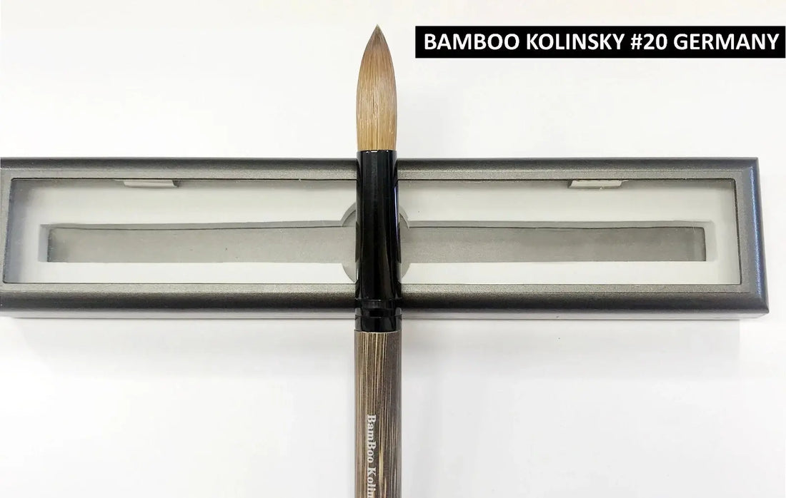 100% Bamboo Kolinsky Hair Acrylic Uncrimped GERMANY Brush (