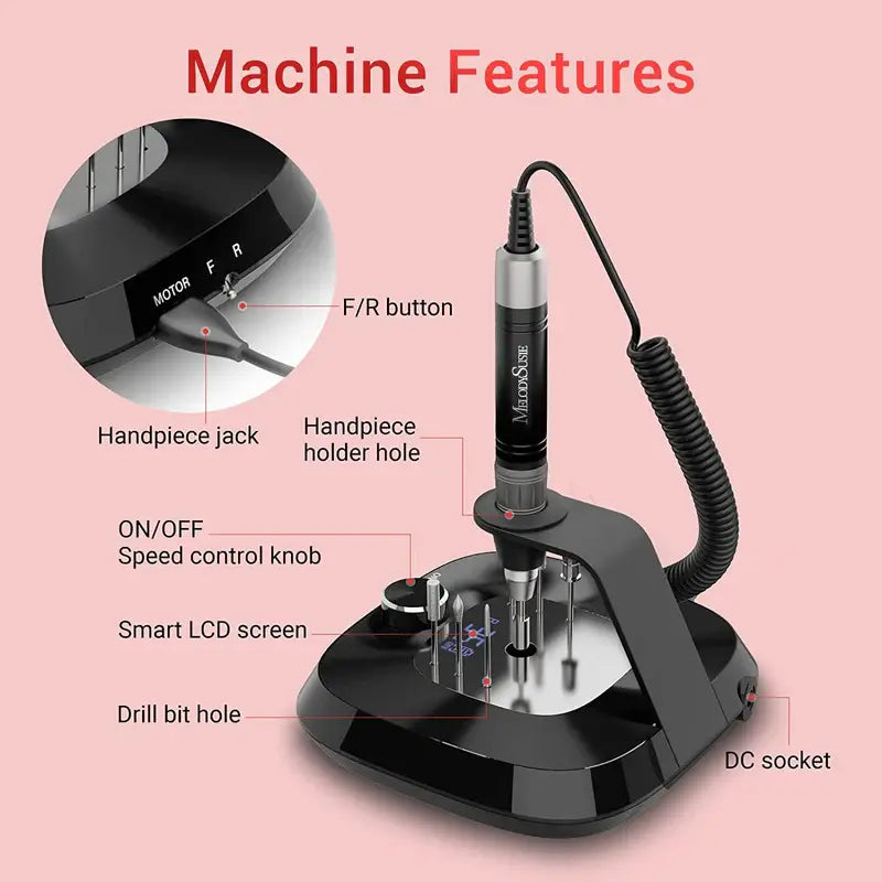 MelodySusie Kanon(MB420C) Rechargeable Nail Drill 35,000 RPM