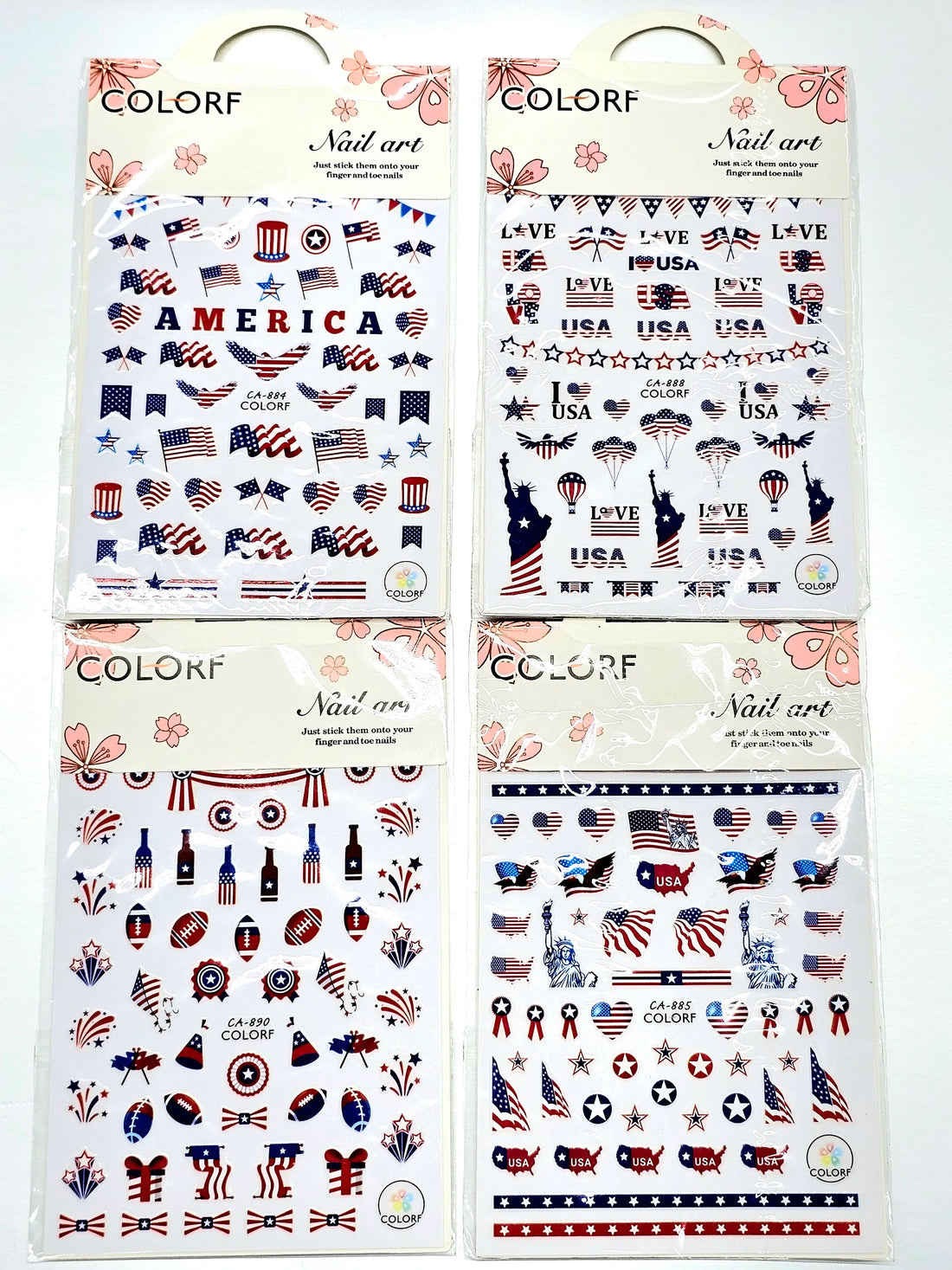 July 4th Nail Art Stickers - Set of 4