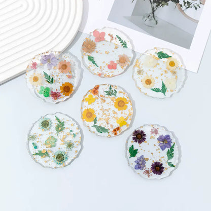 Nail Mixing Color Palette Dried Flower Gold Foil Resin