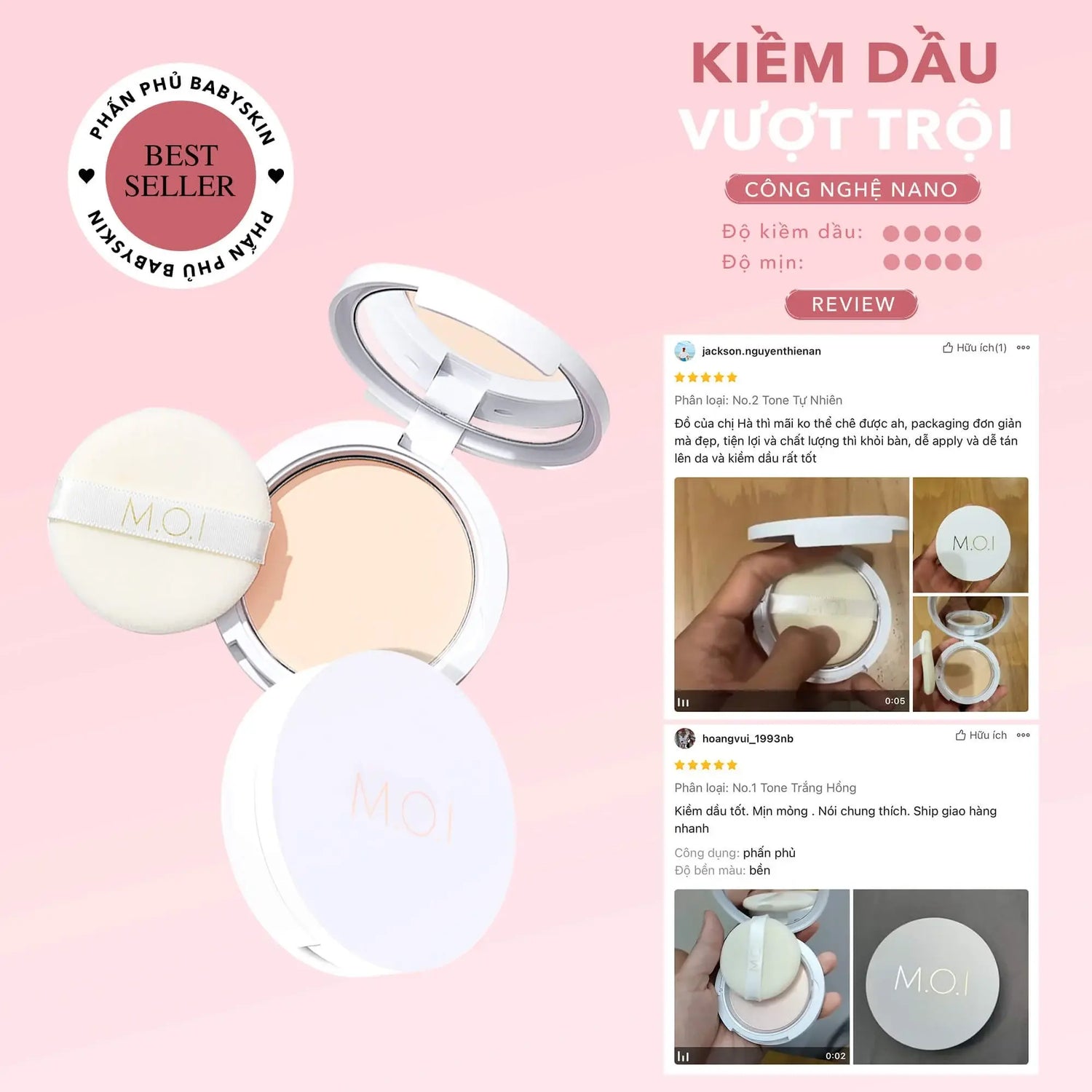 Phấn Phủ - M.O.I Baby Skin Powder 10g