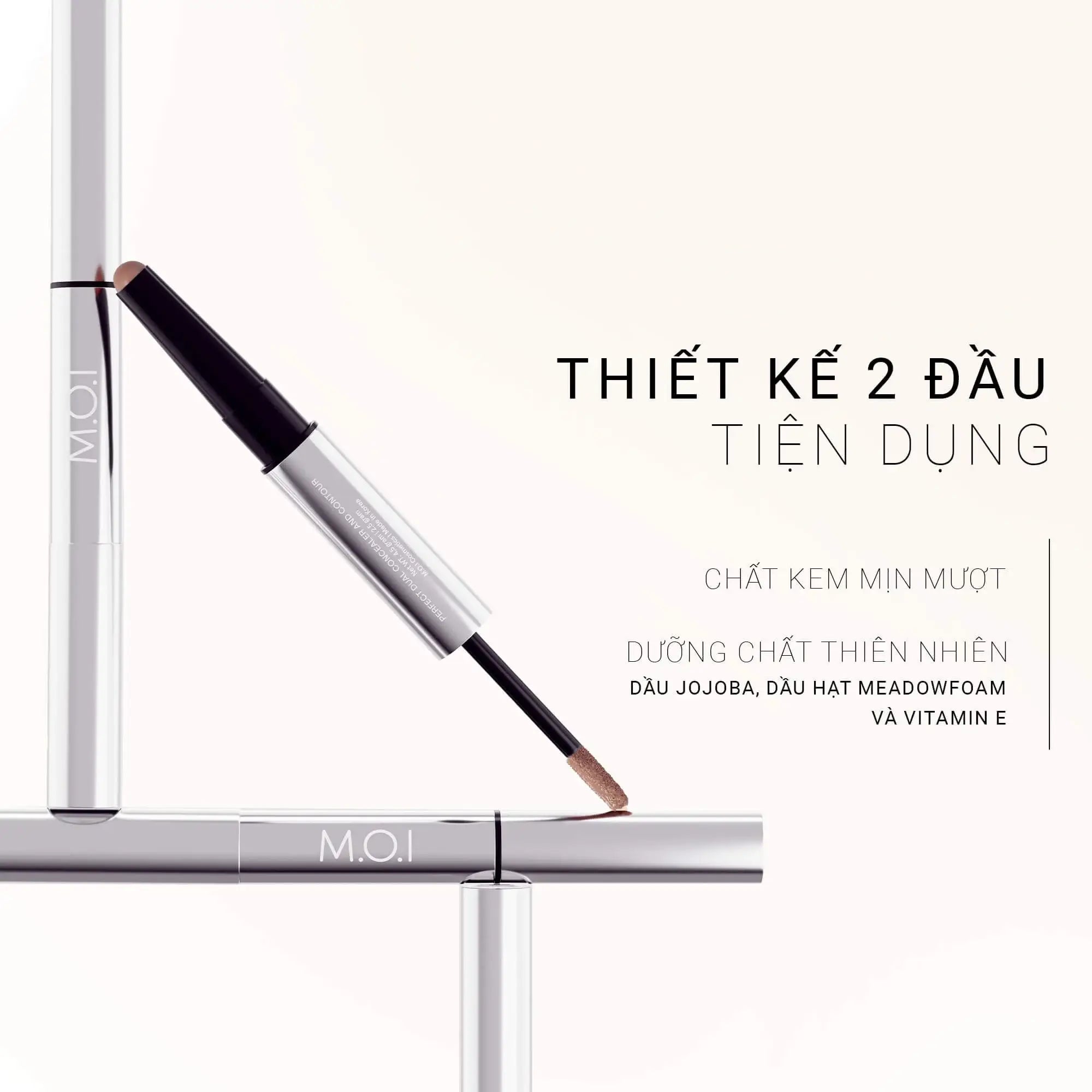Bút Trang Điểm 2 Đầu - M.O.I Perfect Dual Concealer &amp; Contour 2.5g &amp; 4.5g