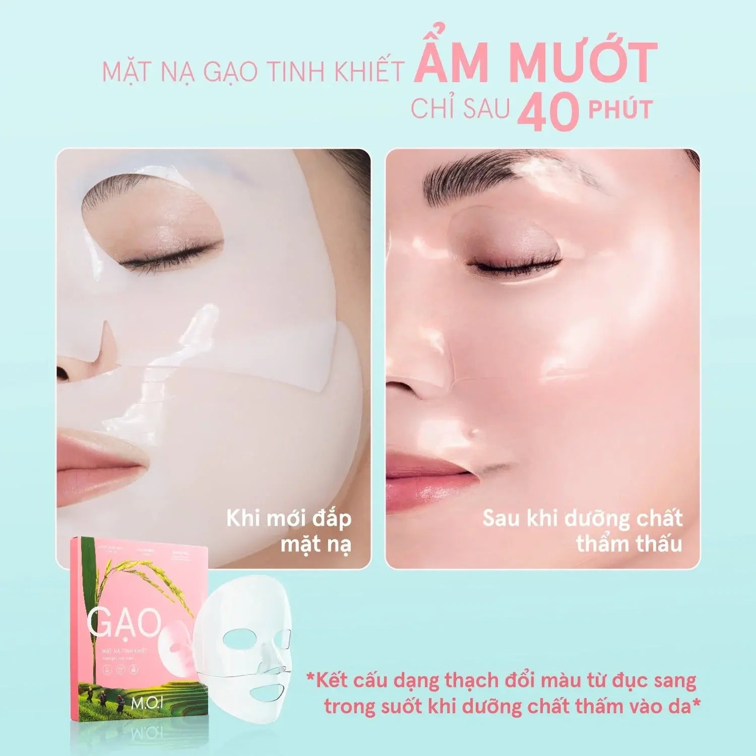 Mặt Nạ Gạo Tinh Khiết Sáng Da M.O.I Hydrogel Rice Mask – Box of 3