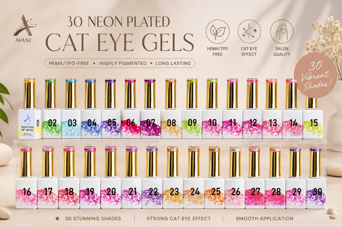 AVANI Premium Gel Polish Neon Plated Cateye HEMA/TPO-Free (30 colors)