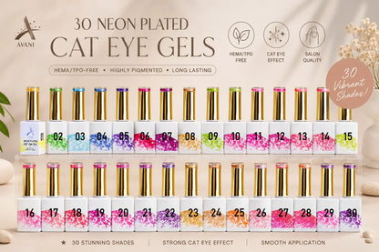 AVANI Premium Gel Polish Neon Plated Cateye HEMA/TPO-Free (30 colors)