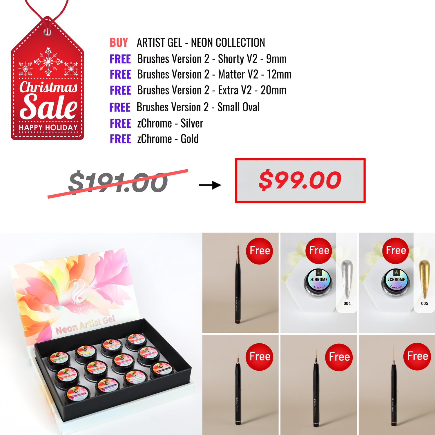 XMAS SALE - Artist Gel &amp; Brush Bundle