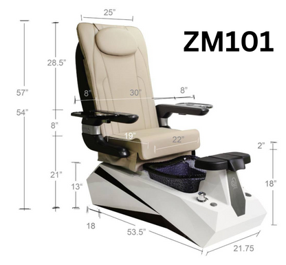 JSIS - Pedicure Spa Chair - ZM101 - FREE Demi &amp; Oliver Stool