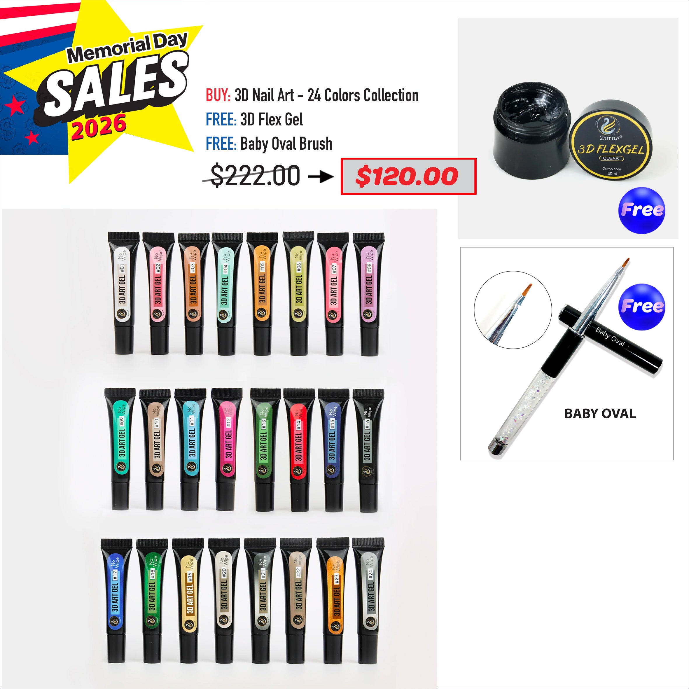 MEMORIAL DAY DEAL - 3D Nail Art Gel Bundle