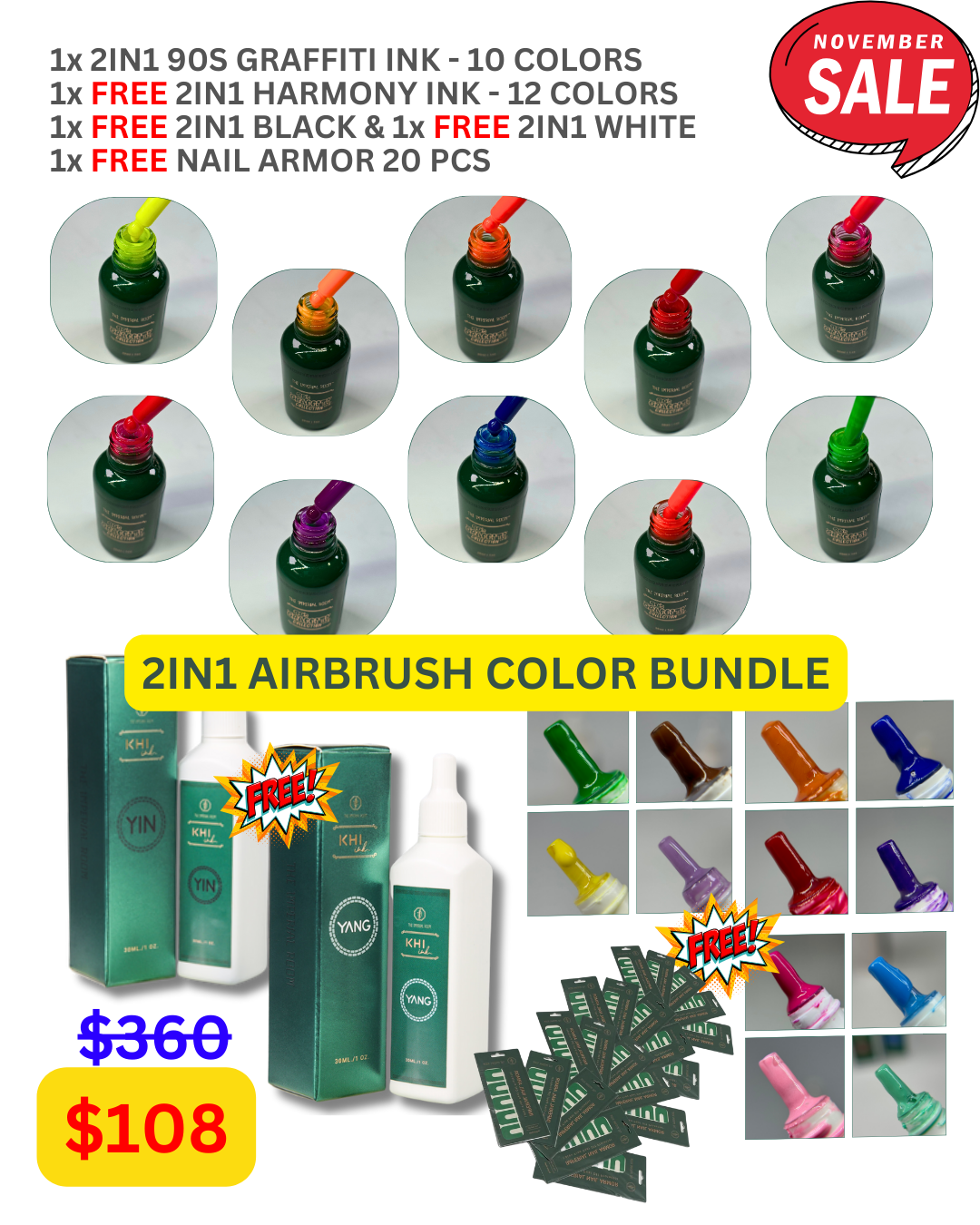 FLASH SALE - TIR - KHI ink - 90s GRAFFITI ink Collection Bundle