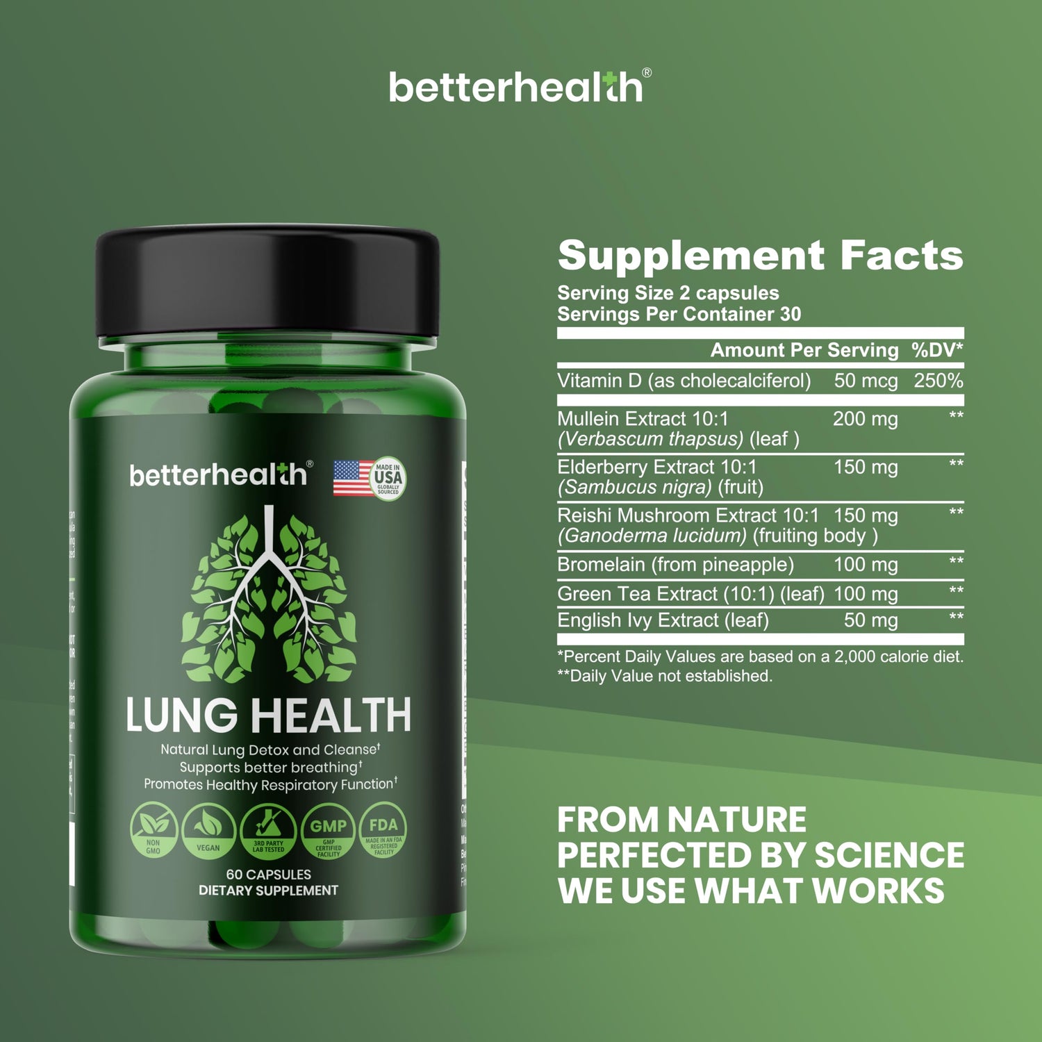 Made in USA Lung Health Daily Respiratory Health Supplement