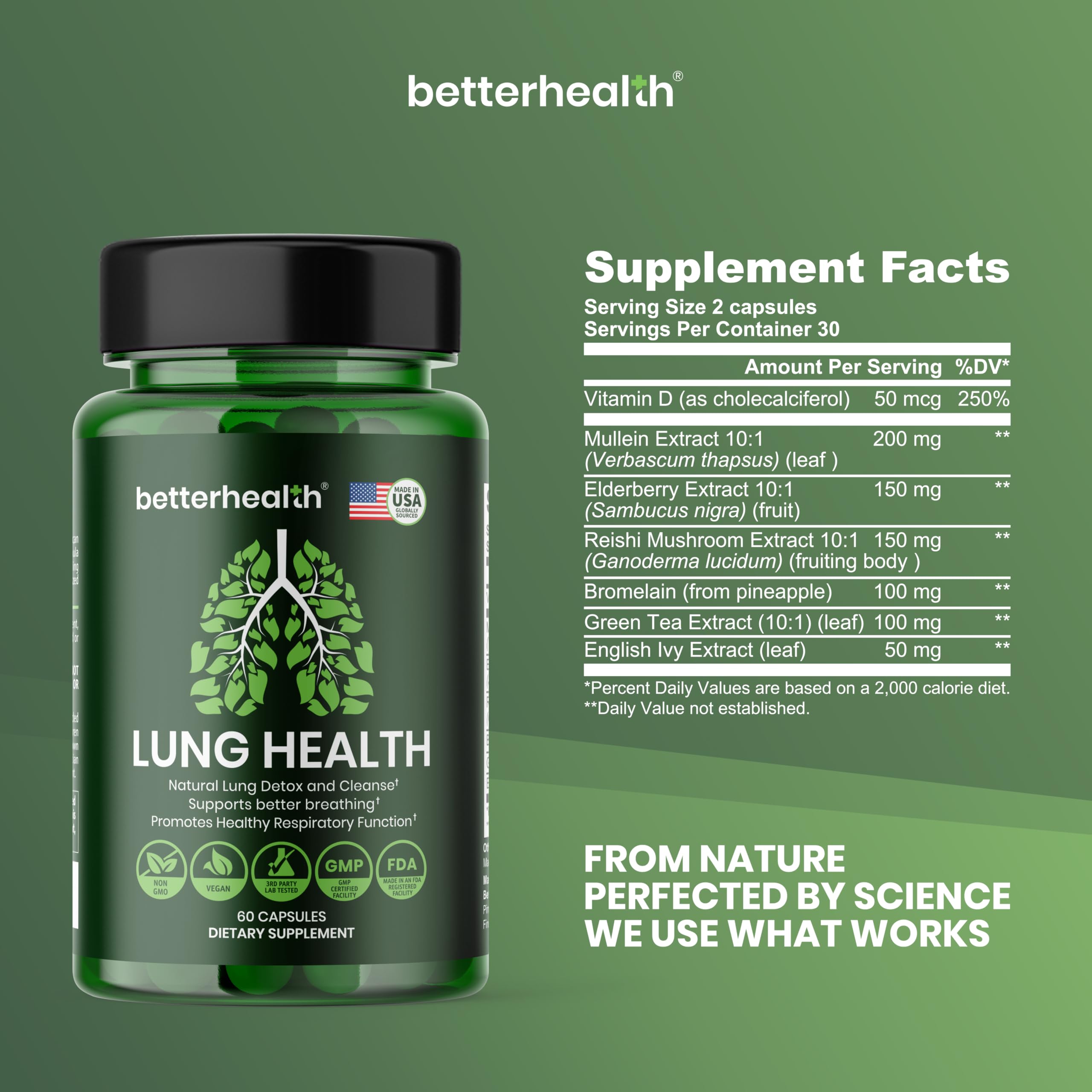 Made in USA Lung Health Daily Respiratory Health Supplement