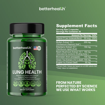 Made in USA Lung Health Daily Respiratory Health Supplement