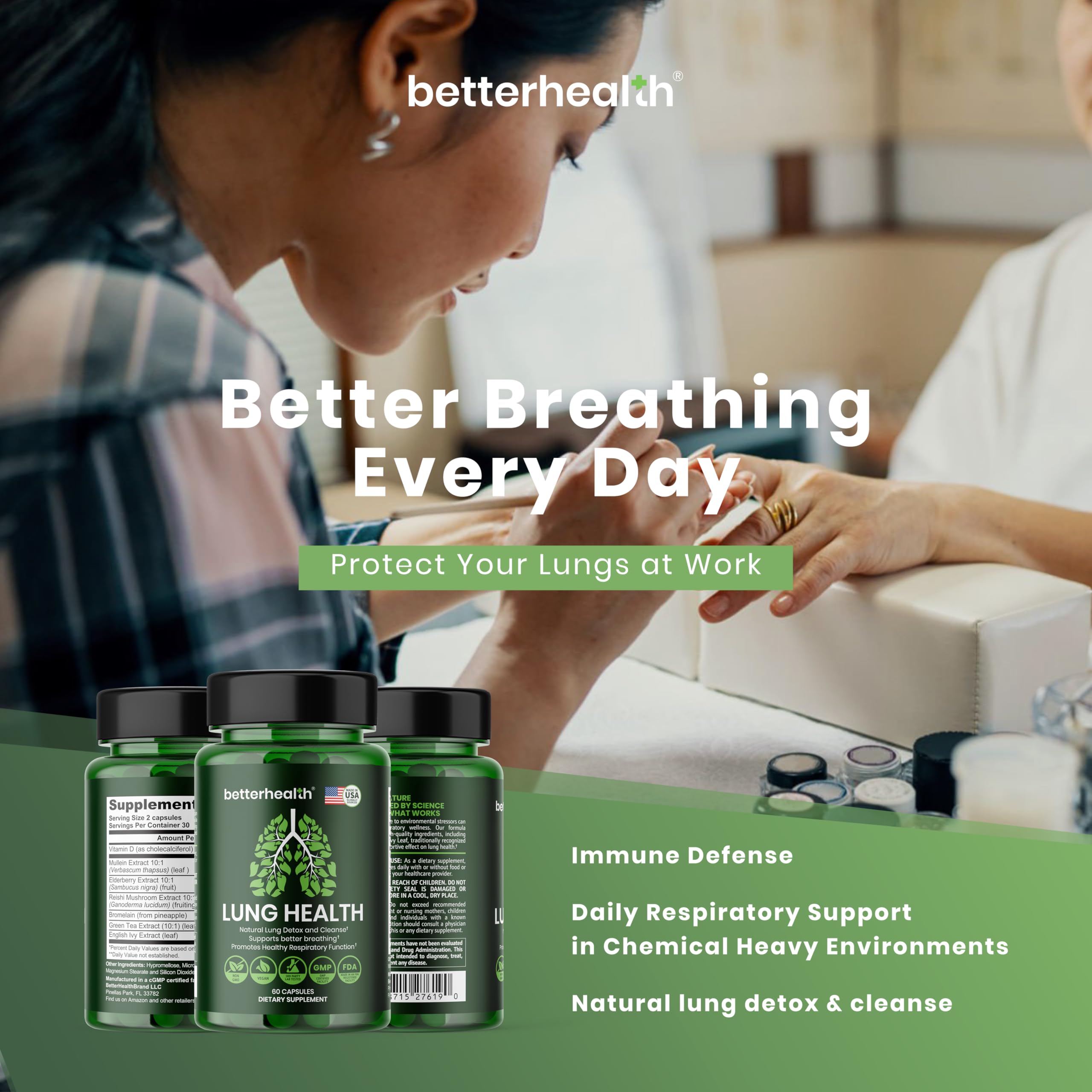 Made in USA Lung Health Daily Respiratory Health Supplement