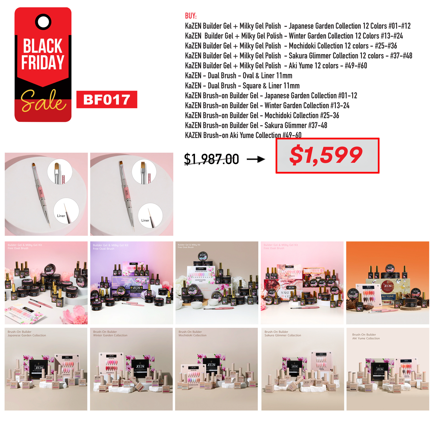 BLACK FRIDAY - KAZEN - Builder Gel Complete Set