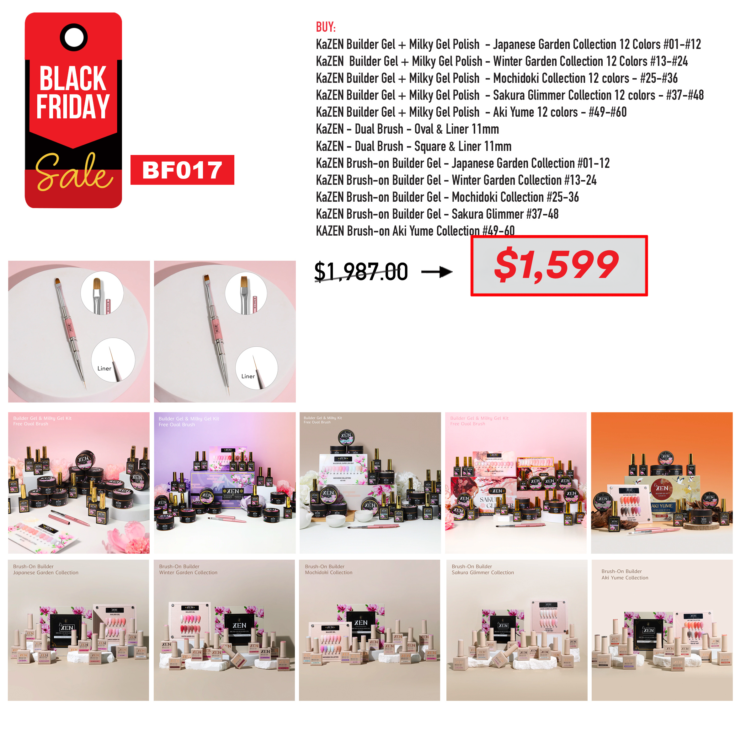 BLACK FRIDAY - KAZEN - Builder Gel Complete Set