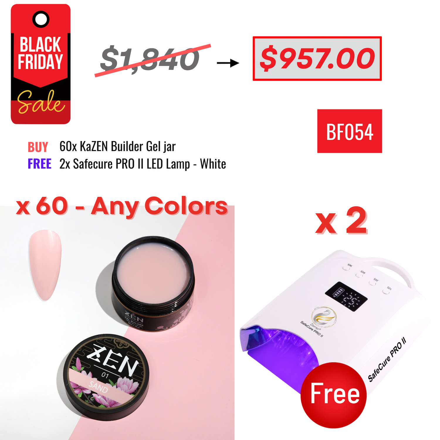 BLACK FRIDAY - Any 60 Builder Gels &amp; Lamps Bundle