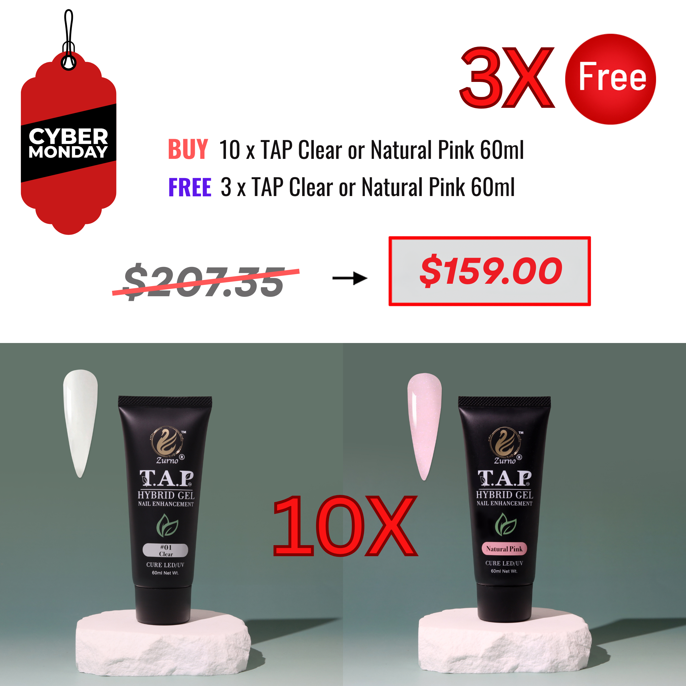CYBER MONDAY SALE - TAP Gel Clear &amp; Natural Pink Bundle