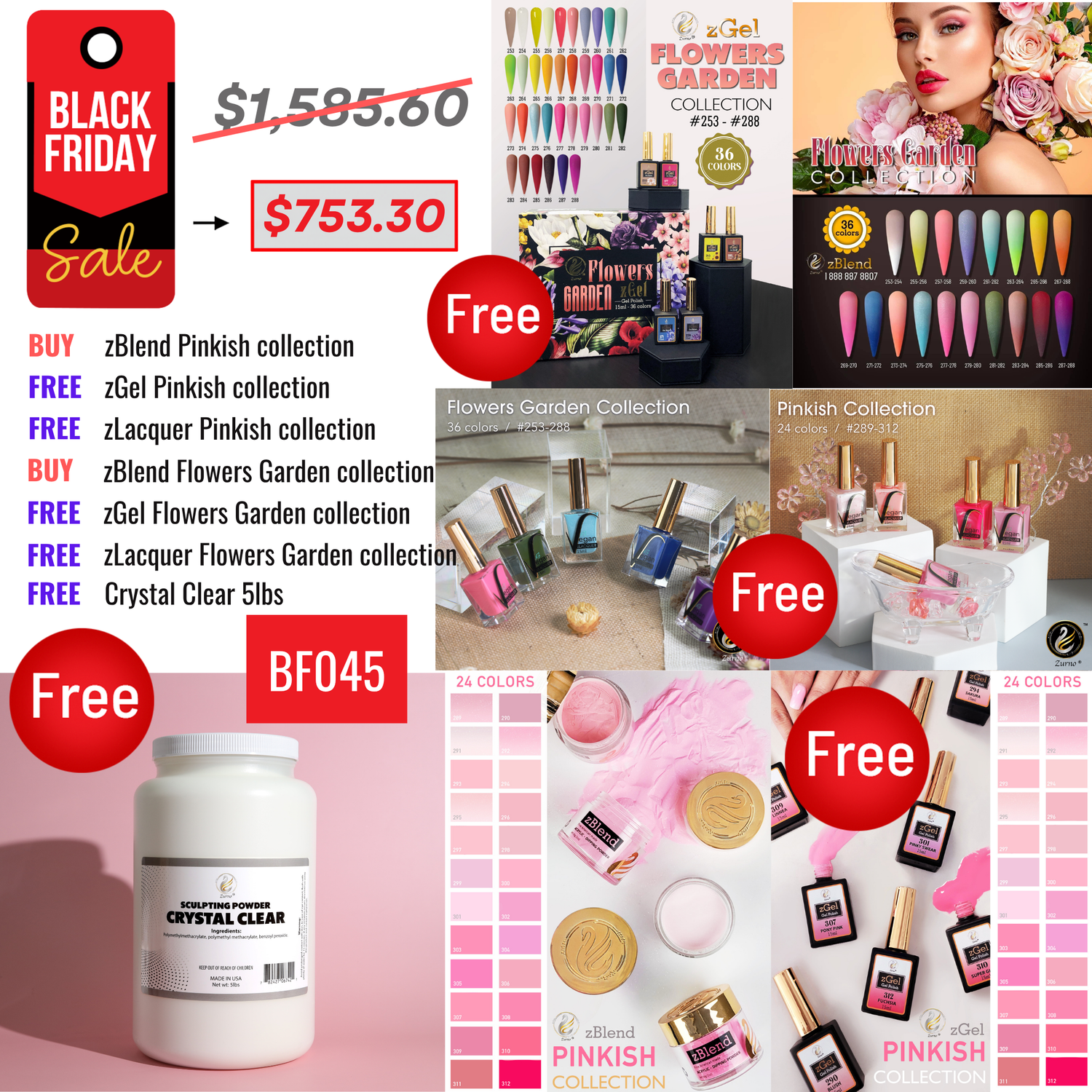 BLACK FRIDAY - zBlend Pinkish &amp; Flowers Garden Collection Bundle