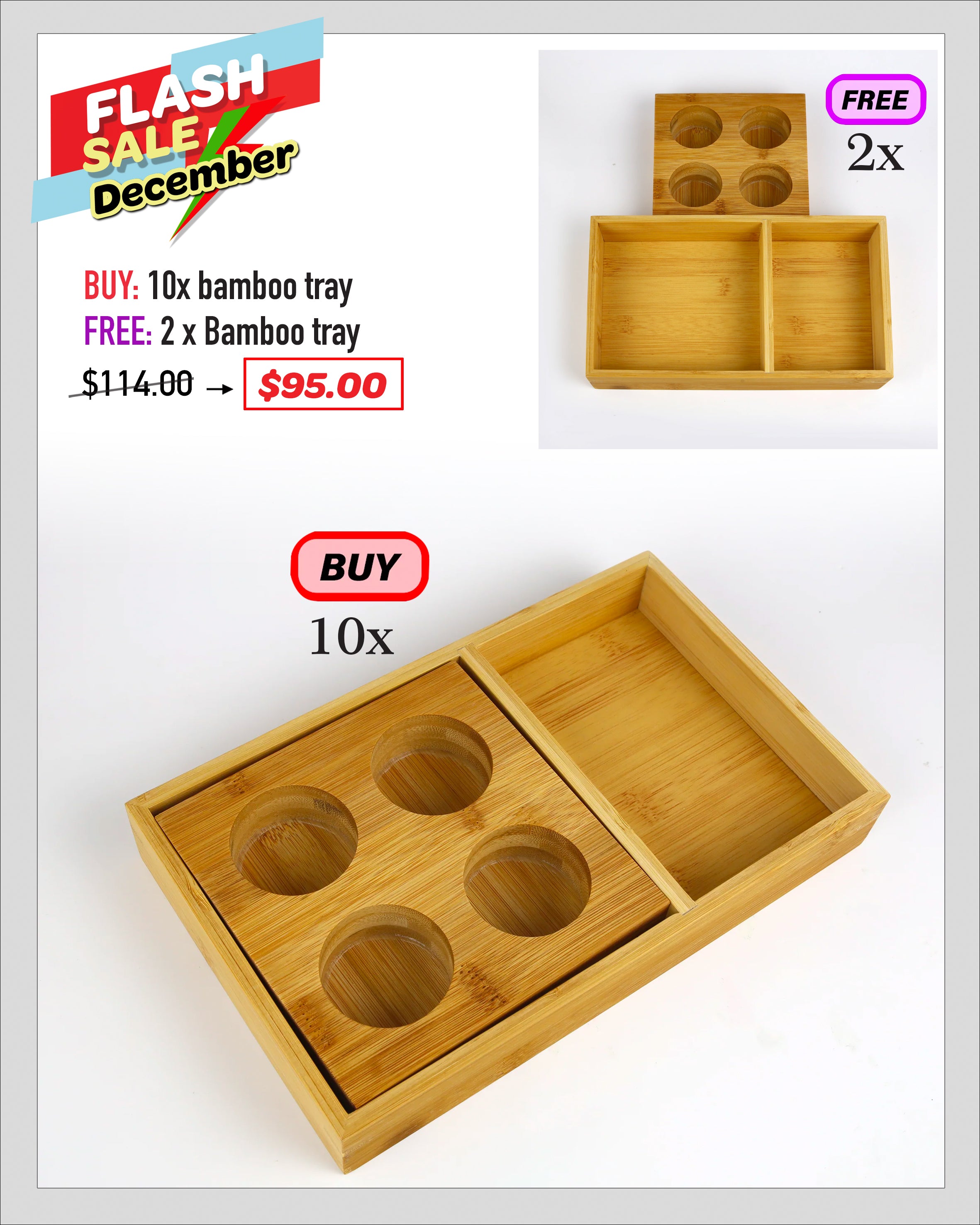 FLASH SALE - Bamboo Spa Tray Bundle