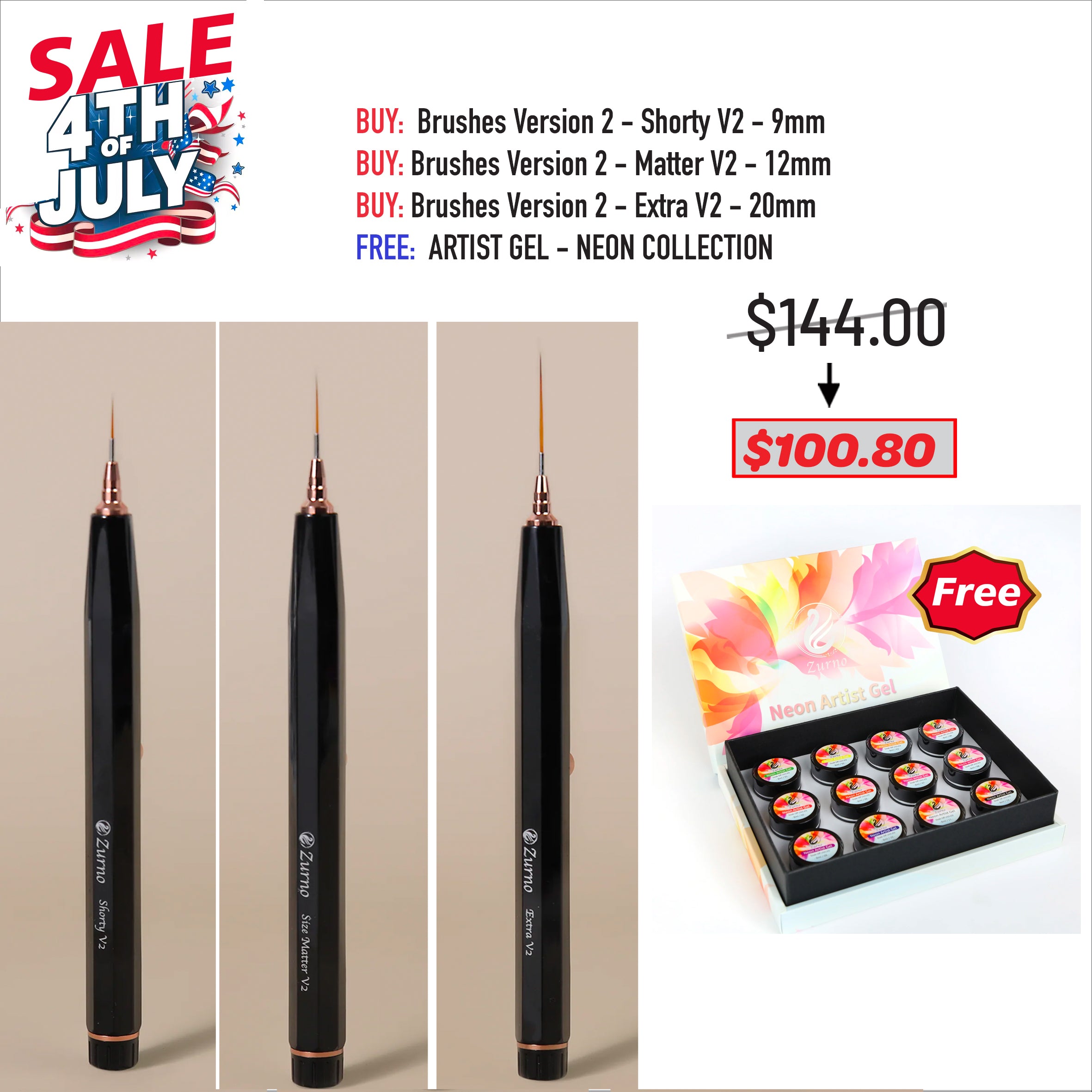 4TH JULY SALE - Brushes v2 &amp; Artist Gel Bundle