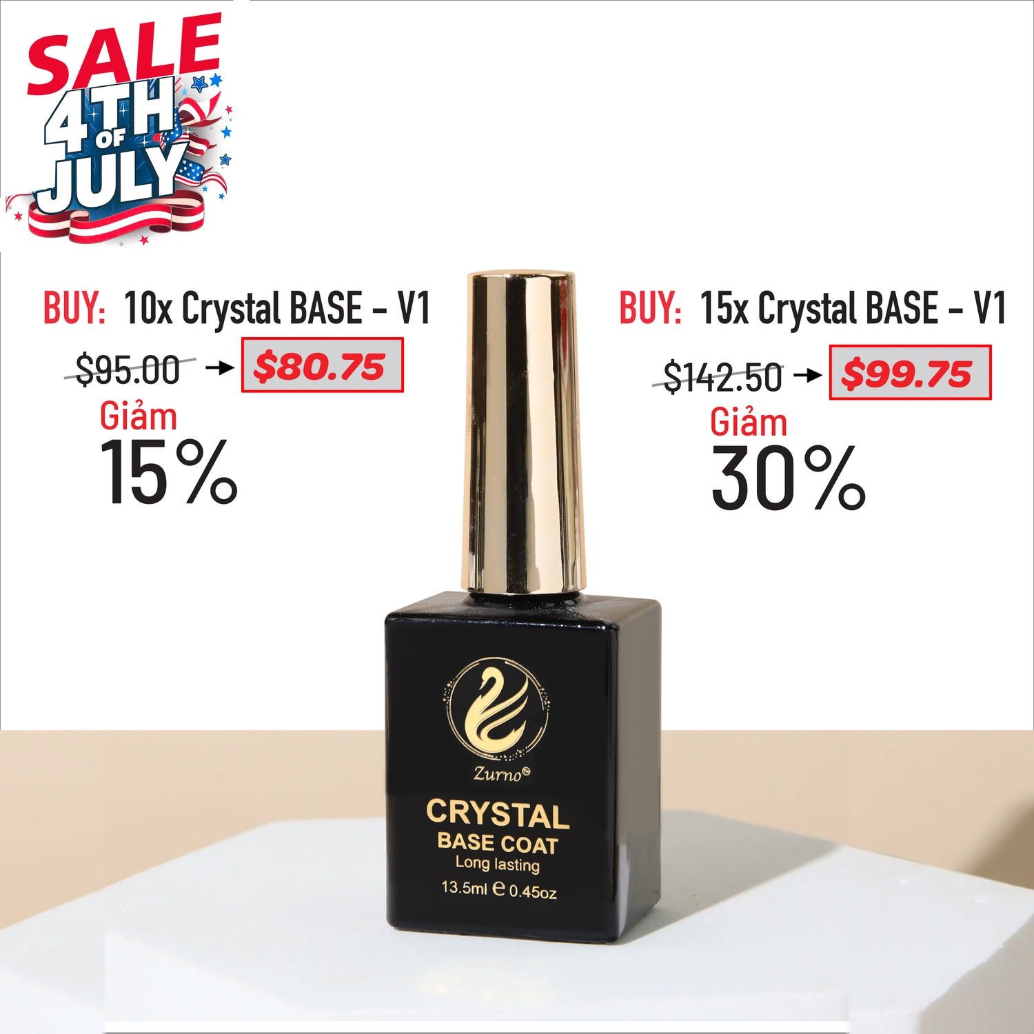 4TH JULY SALE - Crystal Top &amp; Base Bundle