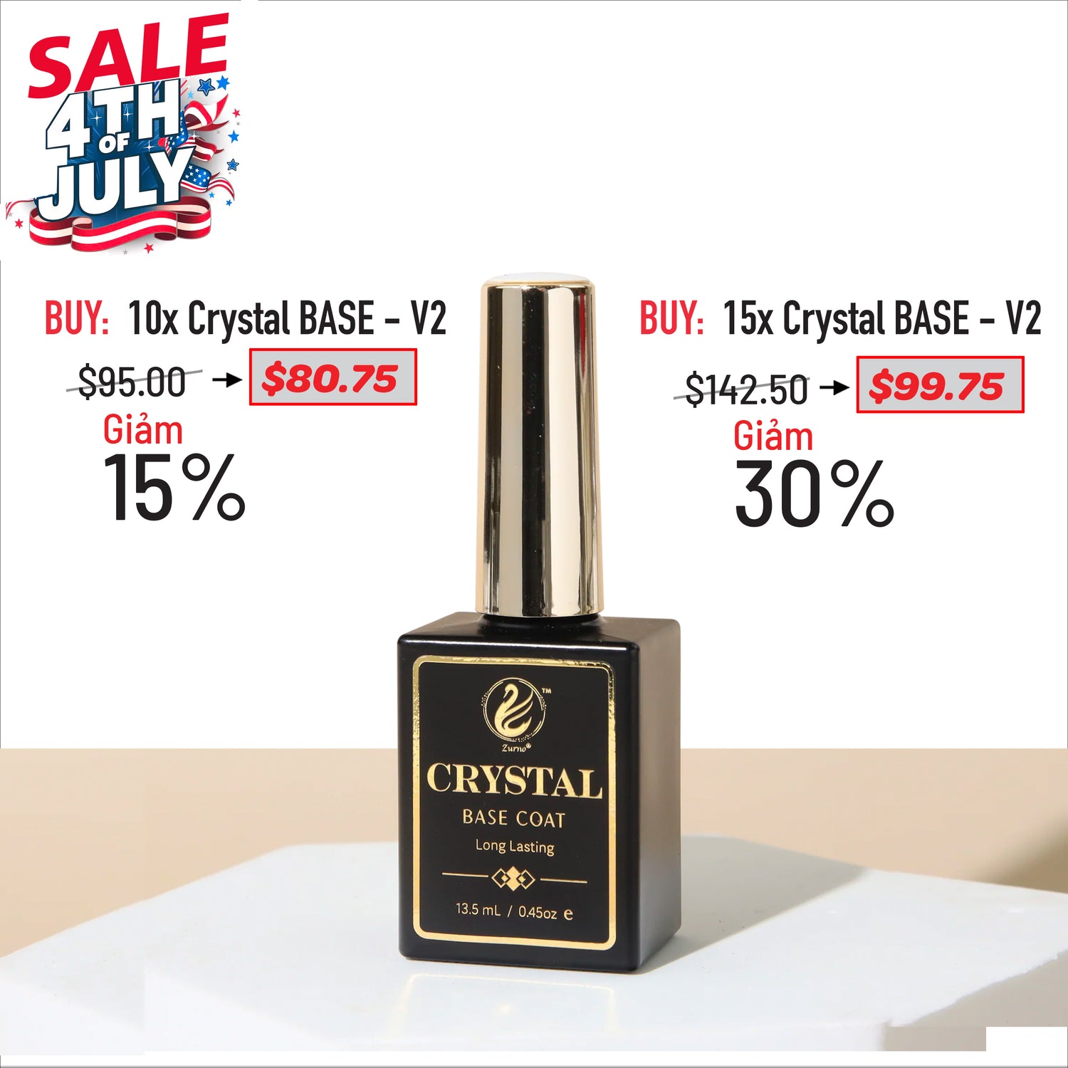 4TH JULY SALE - Crystal Top &amp; Base Bundle