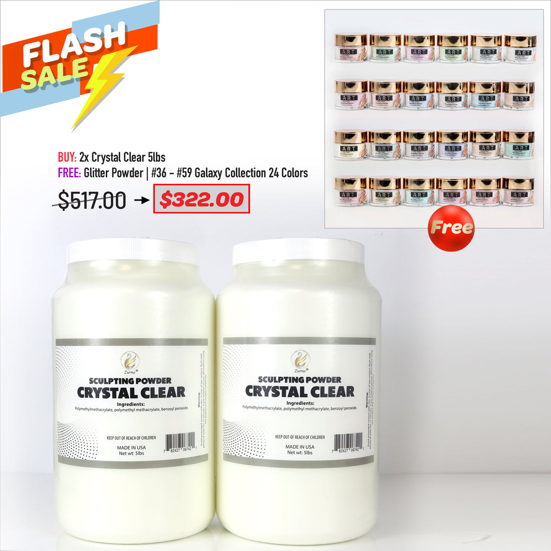 FLASH SALE - Crystal Clear / Natural Pink Bundle