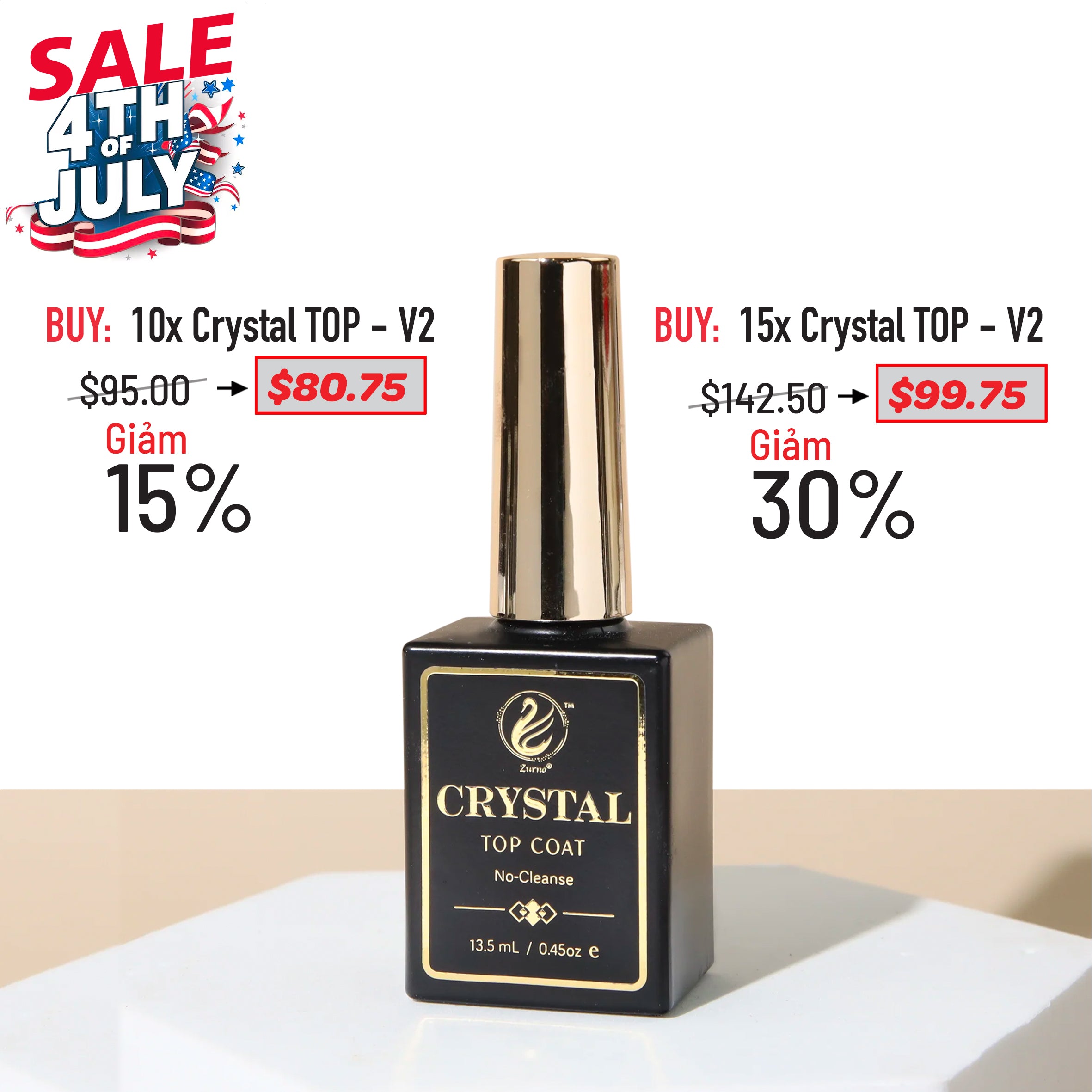 4TH JULY SALE - Crystal Top &amp; Base Bundle