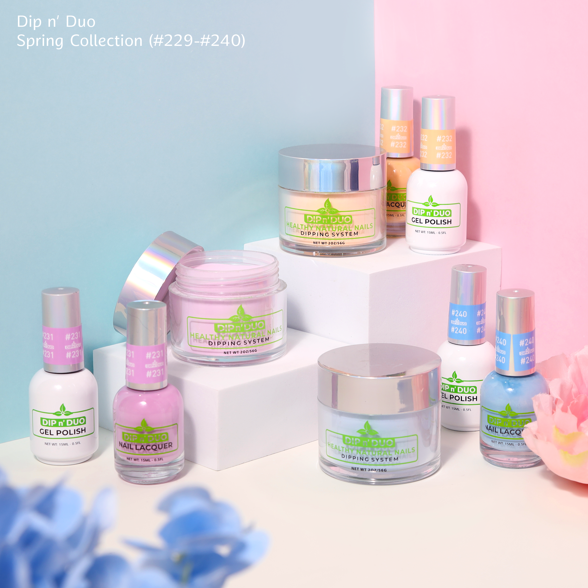 Dip n Duo Spring Collection – Gel Polish &amp; Dipping System in Vibrant Spring Shades