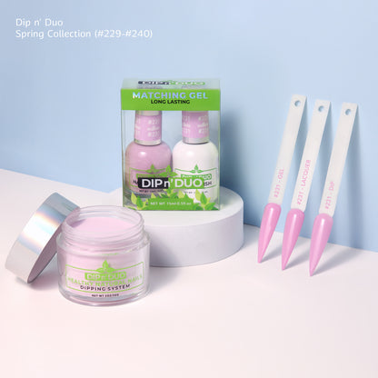Dip n Duo Spring Collection – Light Purple Gel Polish, Nail Lacquer, &amp; Dipping Powder, Color 231