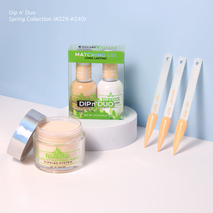 Dip n Duo Spring Collection – Light Orange Gel Polish, Nail Lacquer, &amp; Dipping Powder, Color 232