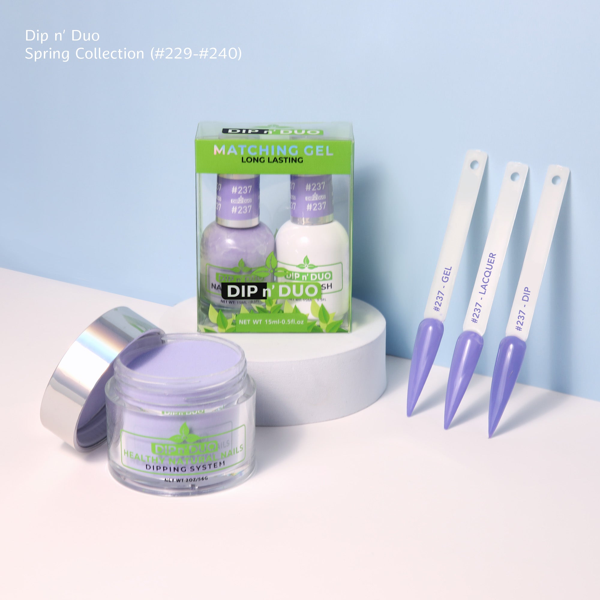 Dip n Duo Spring Collection – Taro Purple Gel Polish, Nail Lacquer, &amp; Dipping Powder, Color 237
