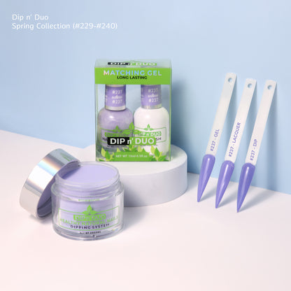 Dip n Duo Spring Collection – Taro Purple Gel Polish, Nail Lacquer, &amp; Dipping Powder, Color 237