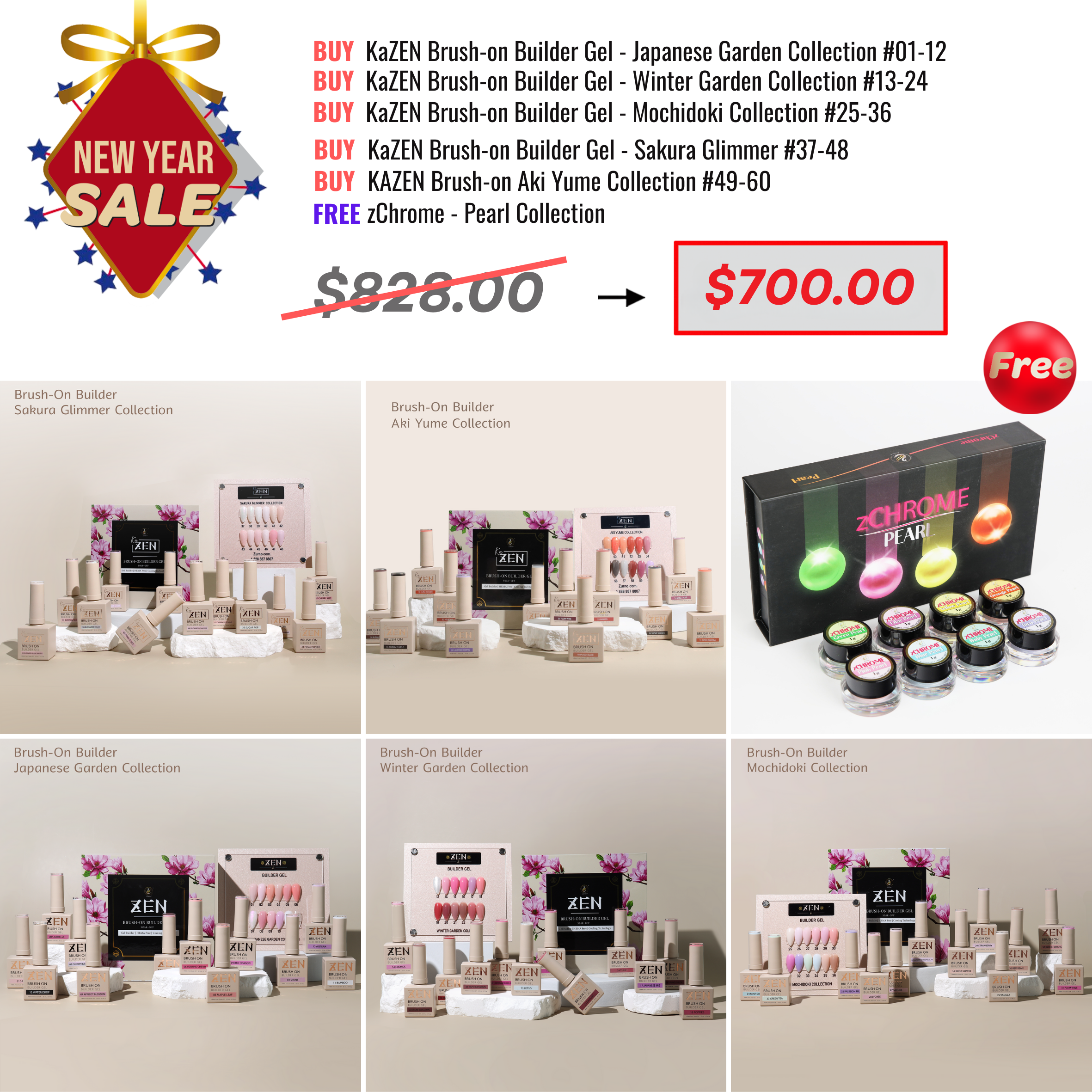 NEW YEAR SALE - KaZEN Brush-On Builder Gel Bundle