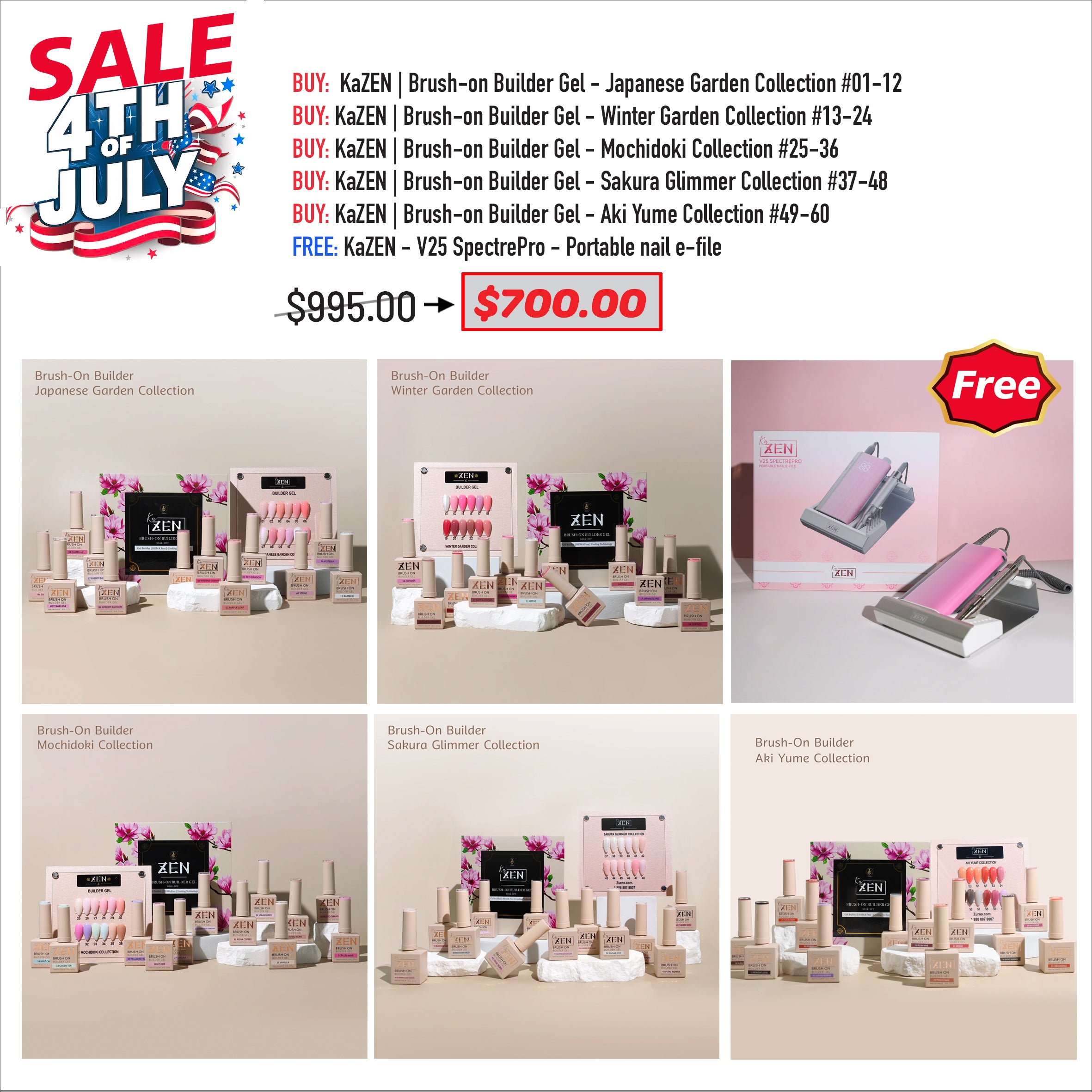 4TH JULY SALE - KaZEN Brush On &amp; E-File Bundle