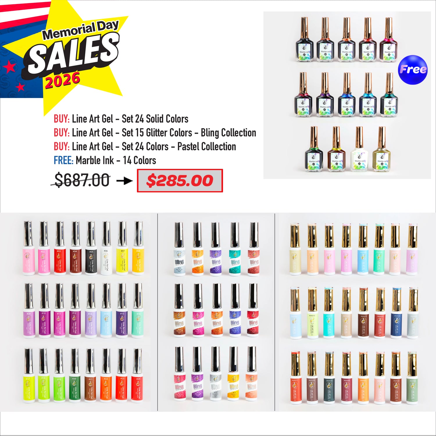 MEMORIAL DAY DEAL - Line Art Gel Bundle
