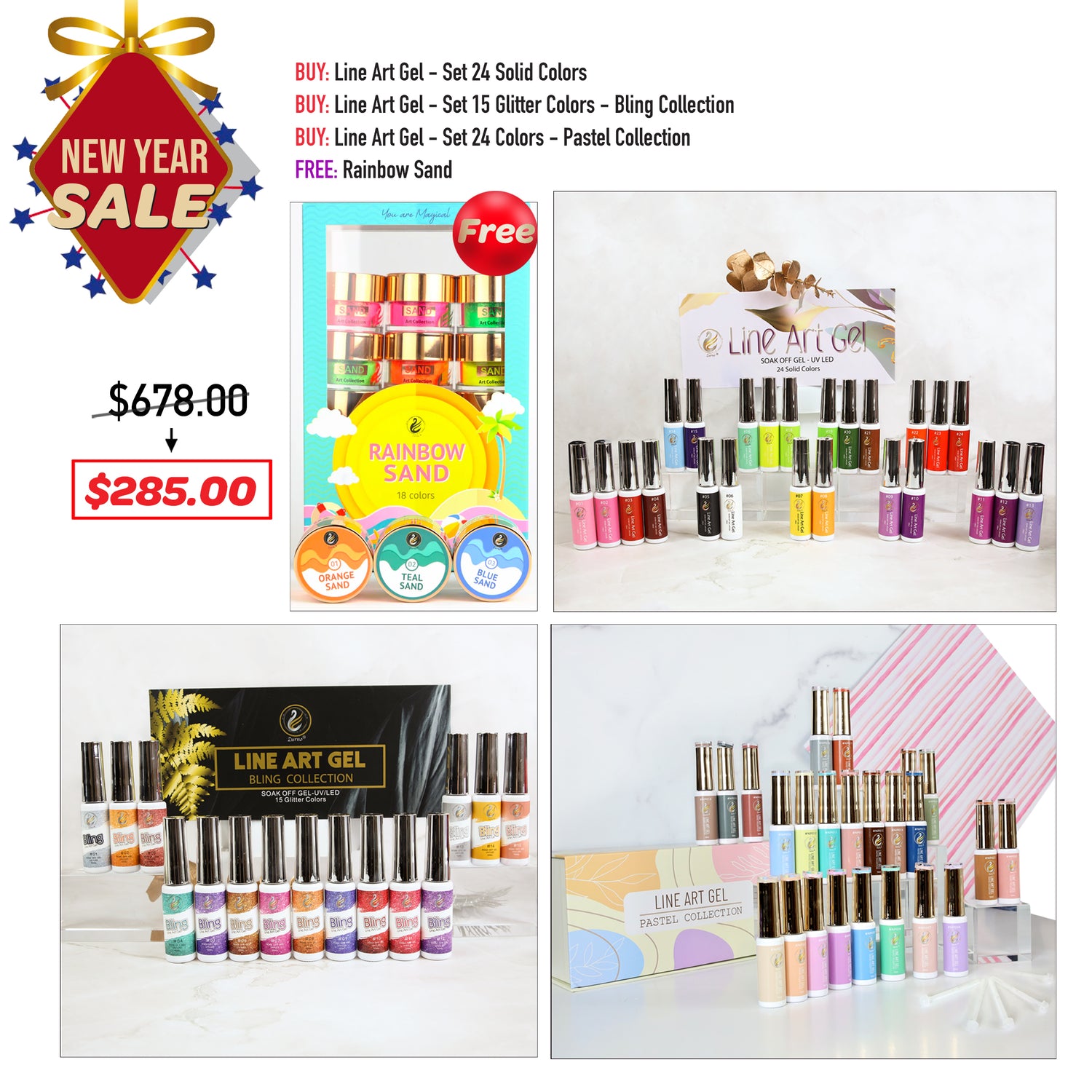 NEW YEAR SALE - Line Art Gel Bundle