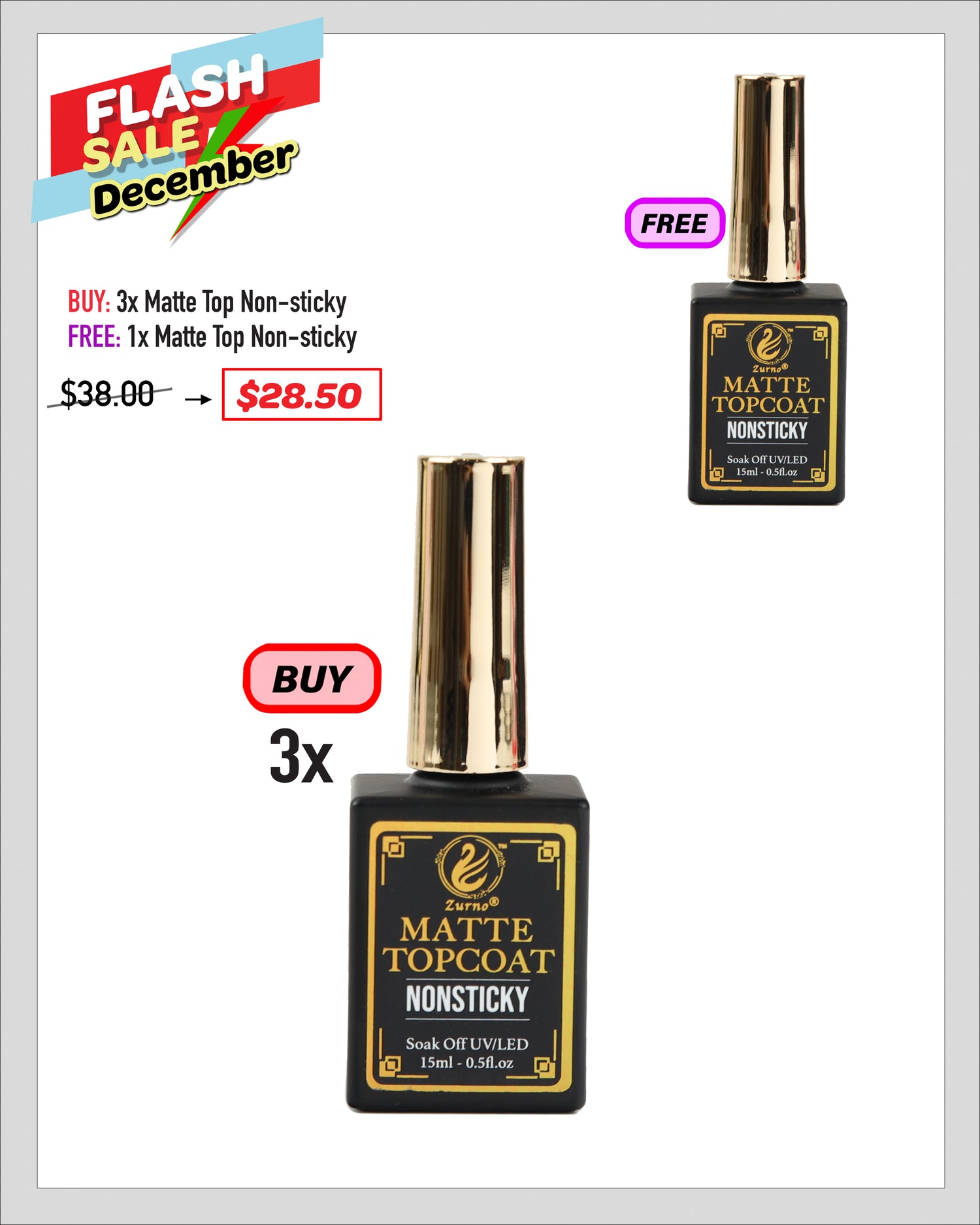 FLASH SALE - MATTE TOPCOAT NonSticky Bundle