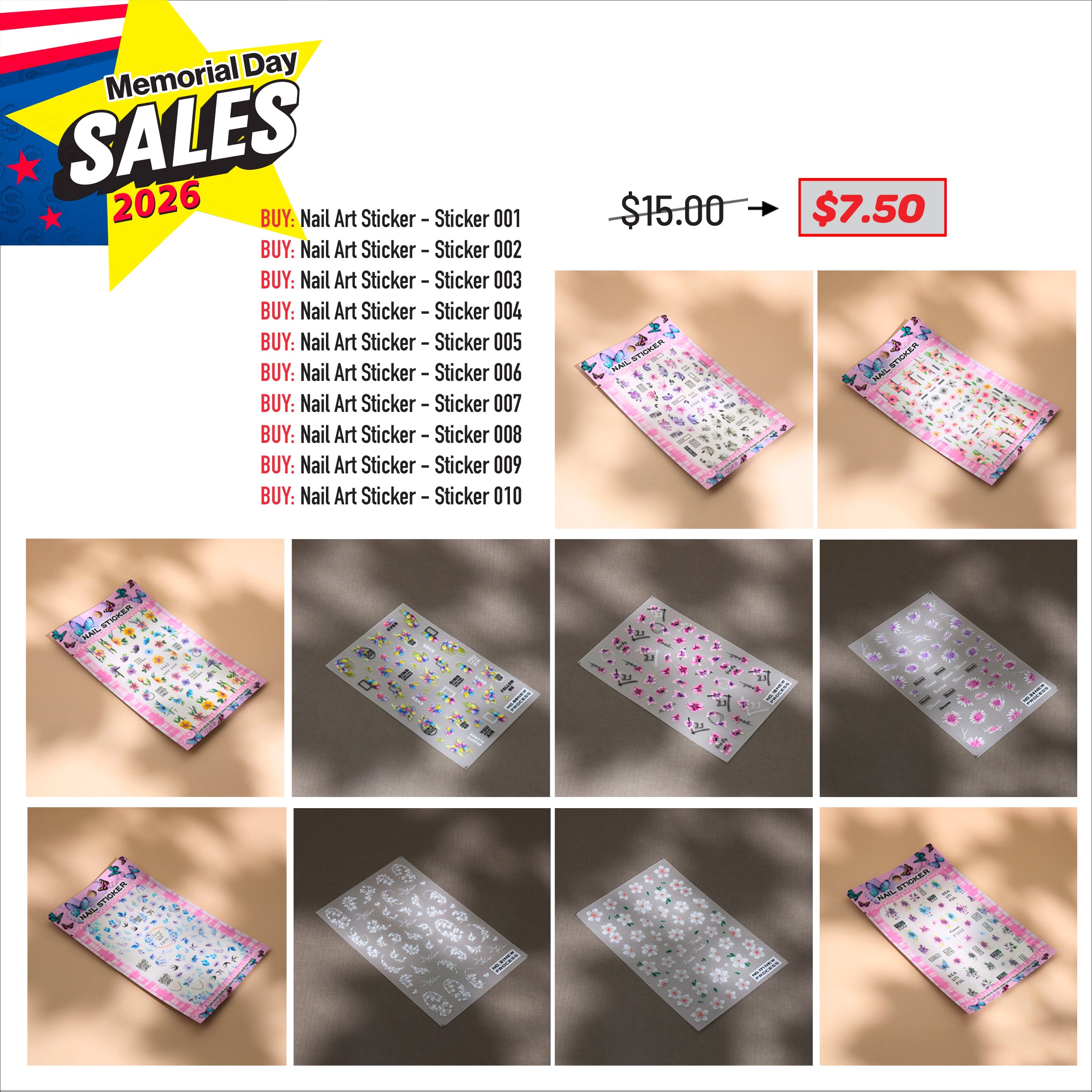 MEMORIAL DAY DEAL - Stickers Bundle
