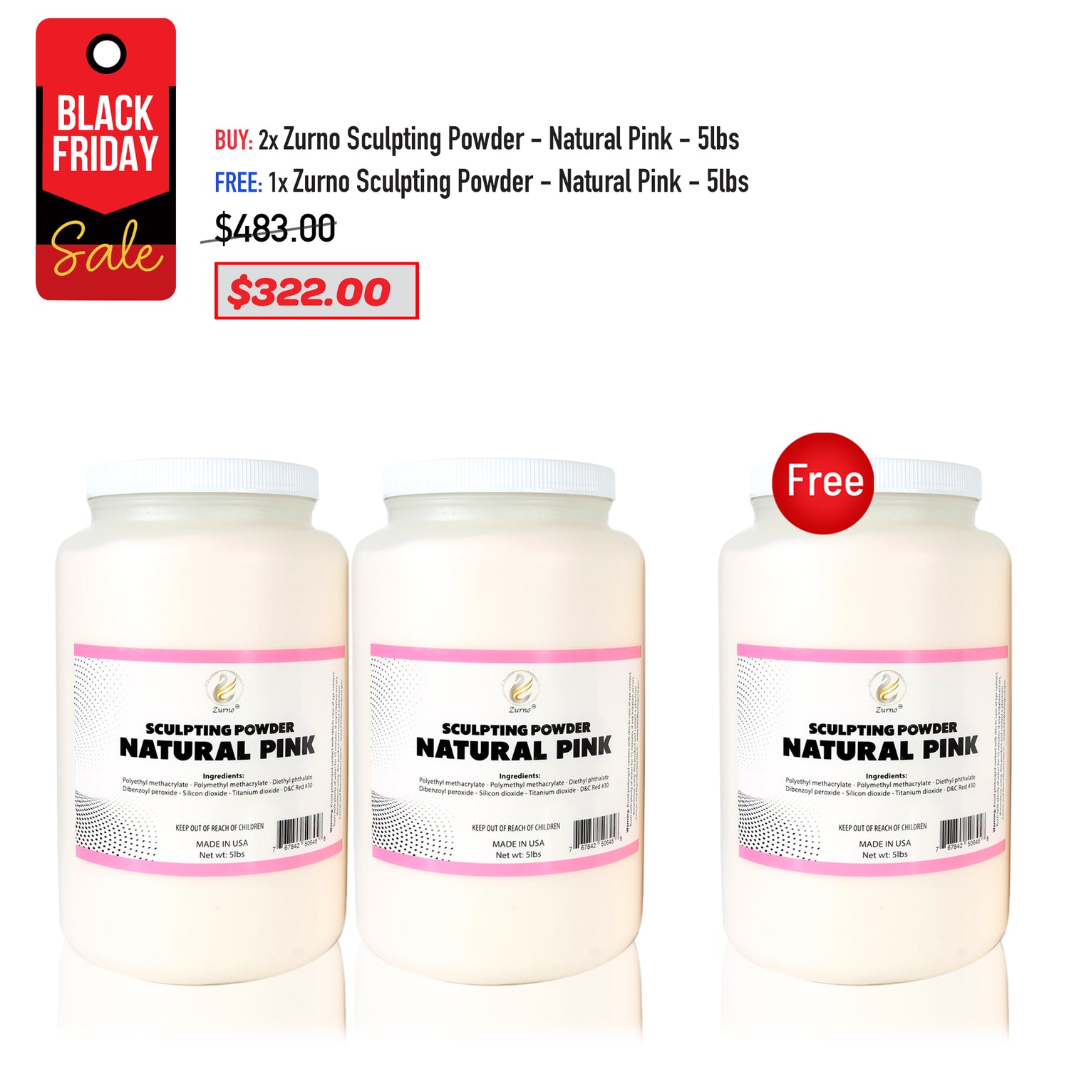 BLACK FRIDAY SALE -  Zurno Sculpting Powder Bundle - 5 lbs
