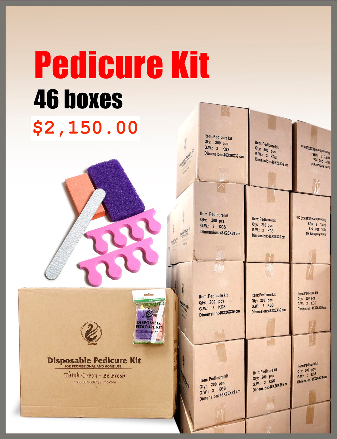 Disposable Bundle - Pallet Pedicure Kit - 46 boxes