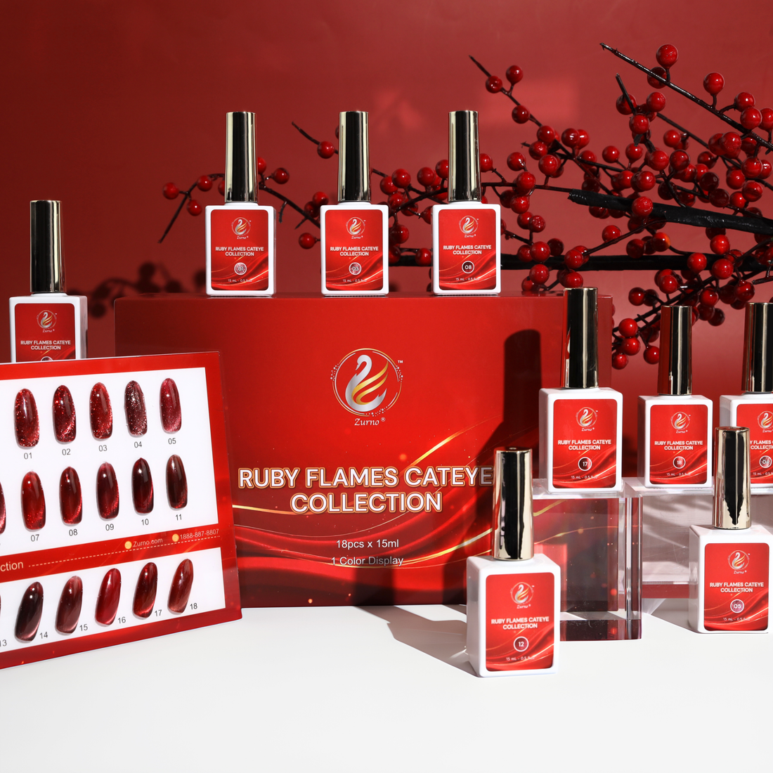 Ruby Flame Cateye Gel Collection - 18 Colors