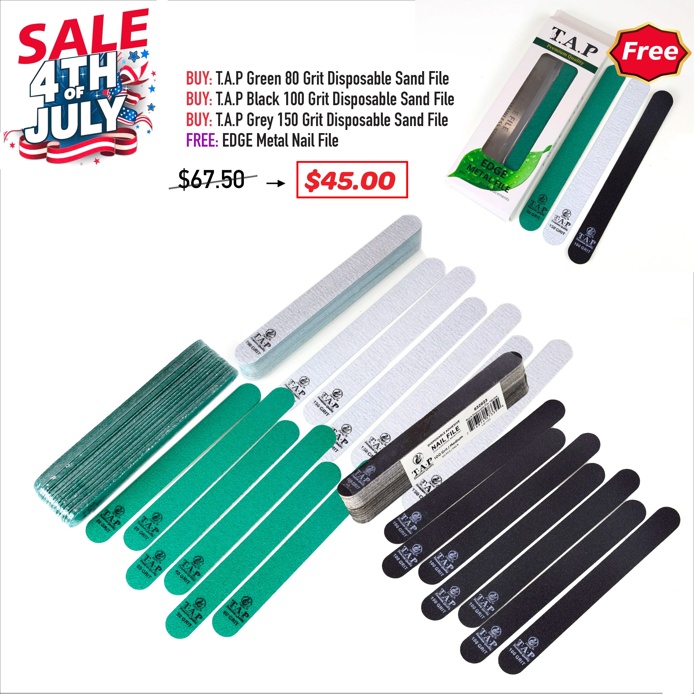 4TH JULY SALE - TAP Disposable Sand File Bundle