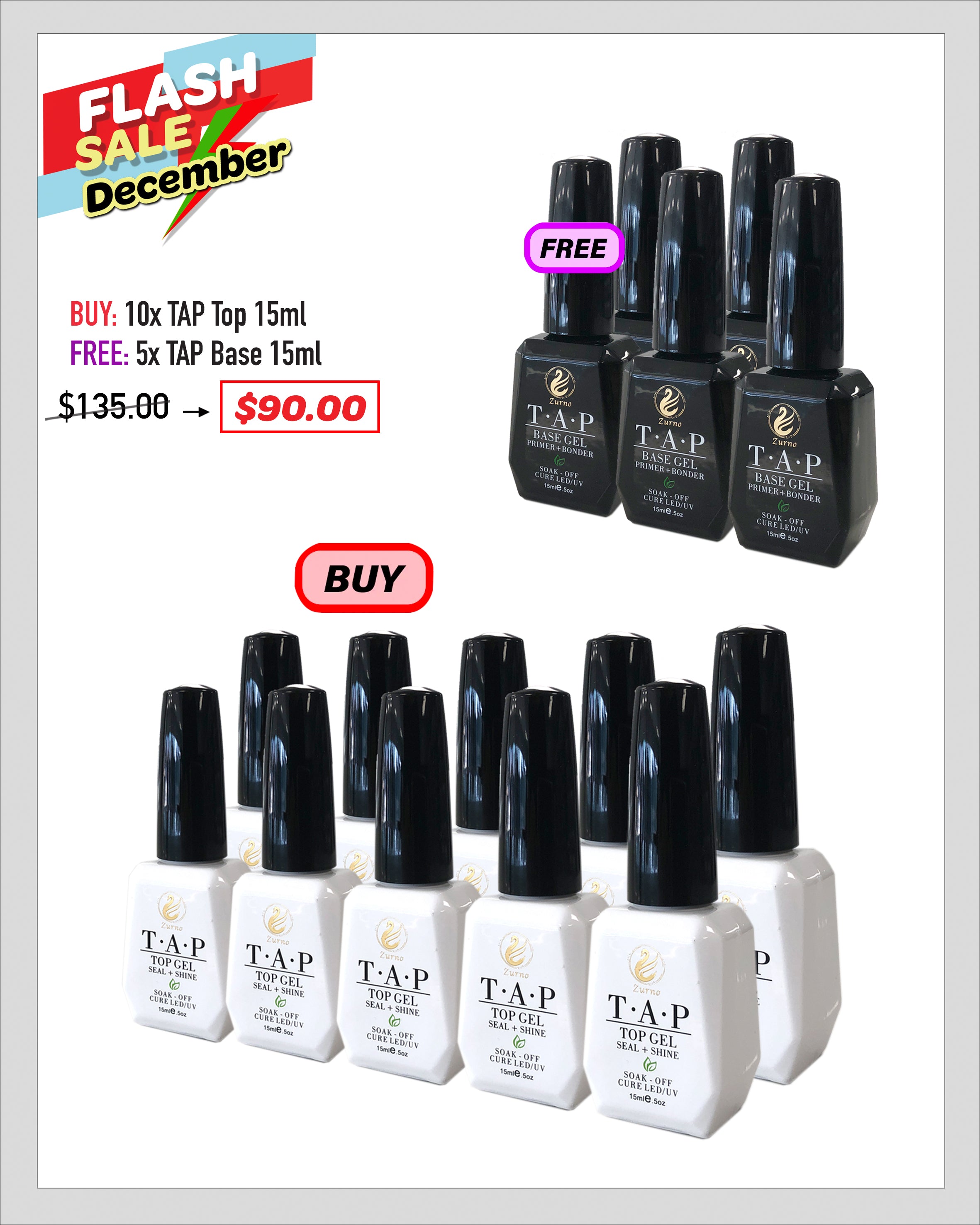 FLASH SALE - T.A.P - Top &amp; Base Gel Bundle