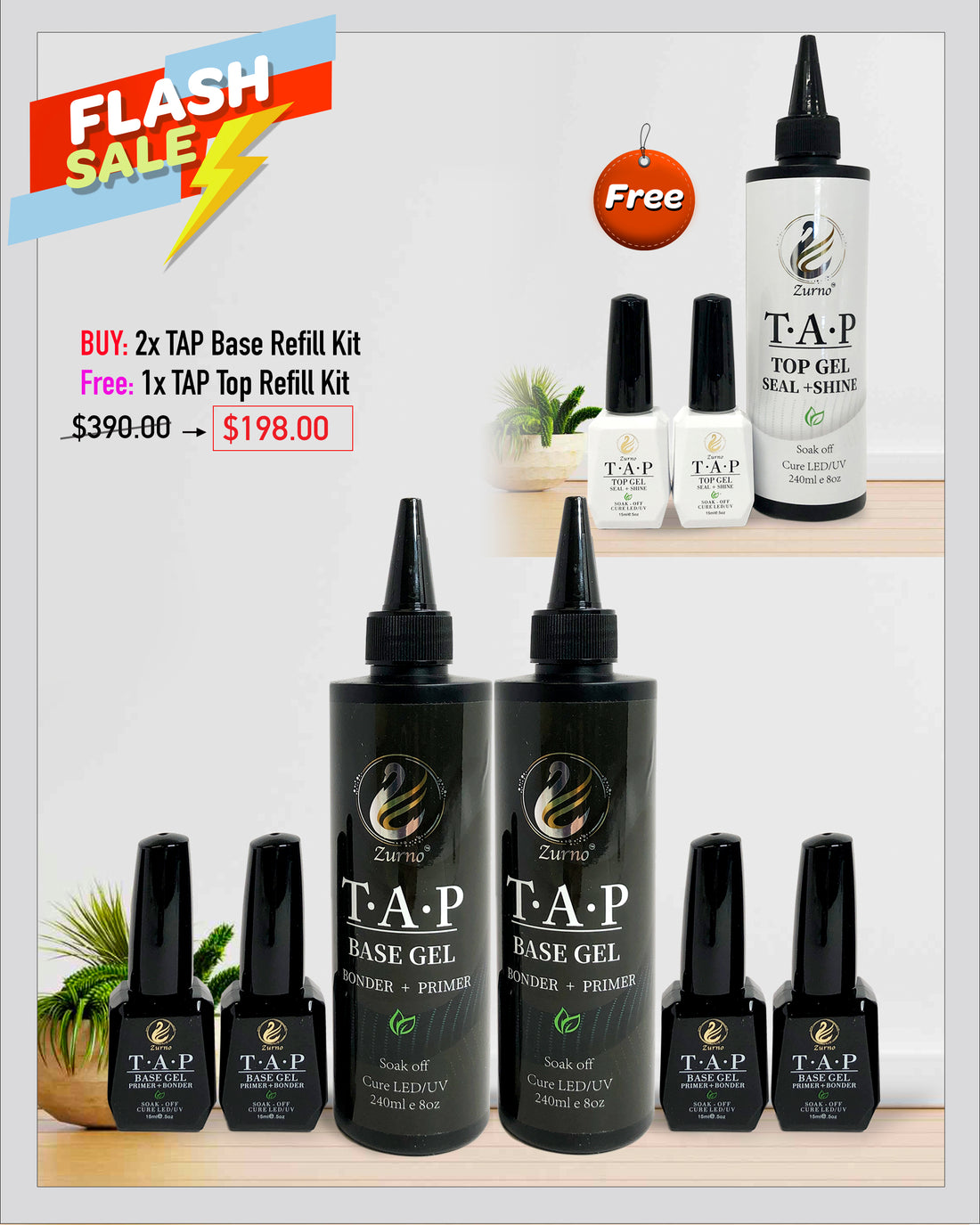 FLASH SALE - T.A.P - Base &amp; Top Gel Refill Bundle