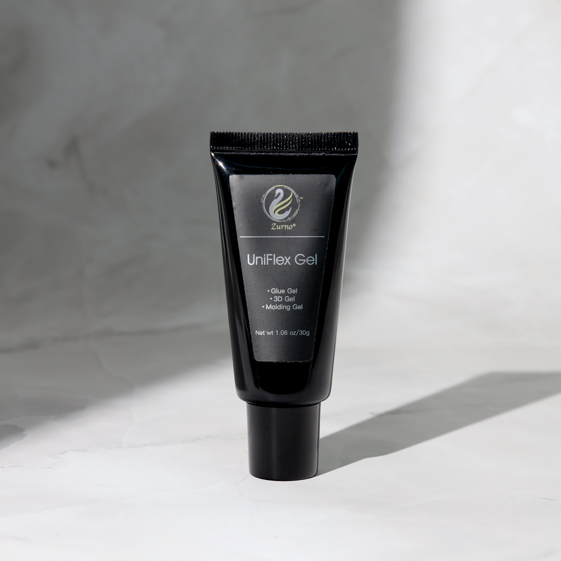 Front view of the Uniflex Gel tube, featuring easy-squeeze packaging for precise 3D nail art application