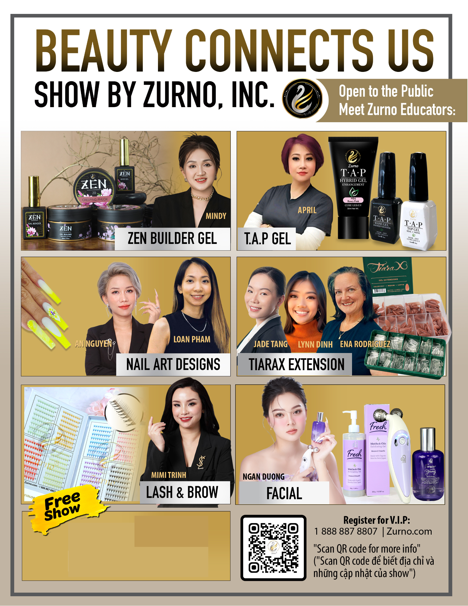 &quot;BEAUTY CONNECTS US&quot; SHOW by ZURNO, Inc - Free Show &amp; Free Training (Open to the Public)