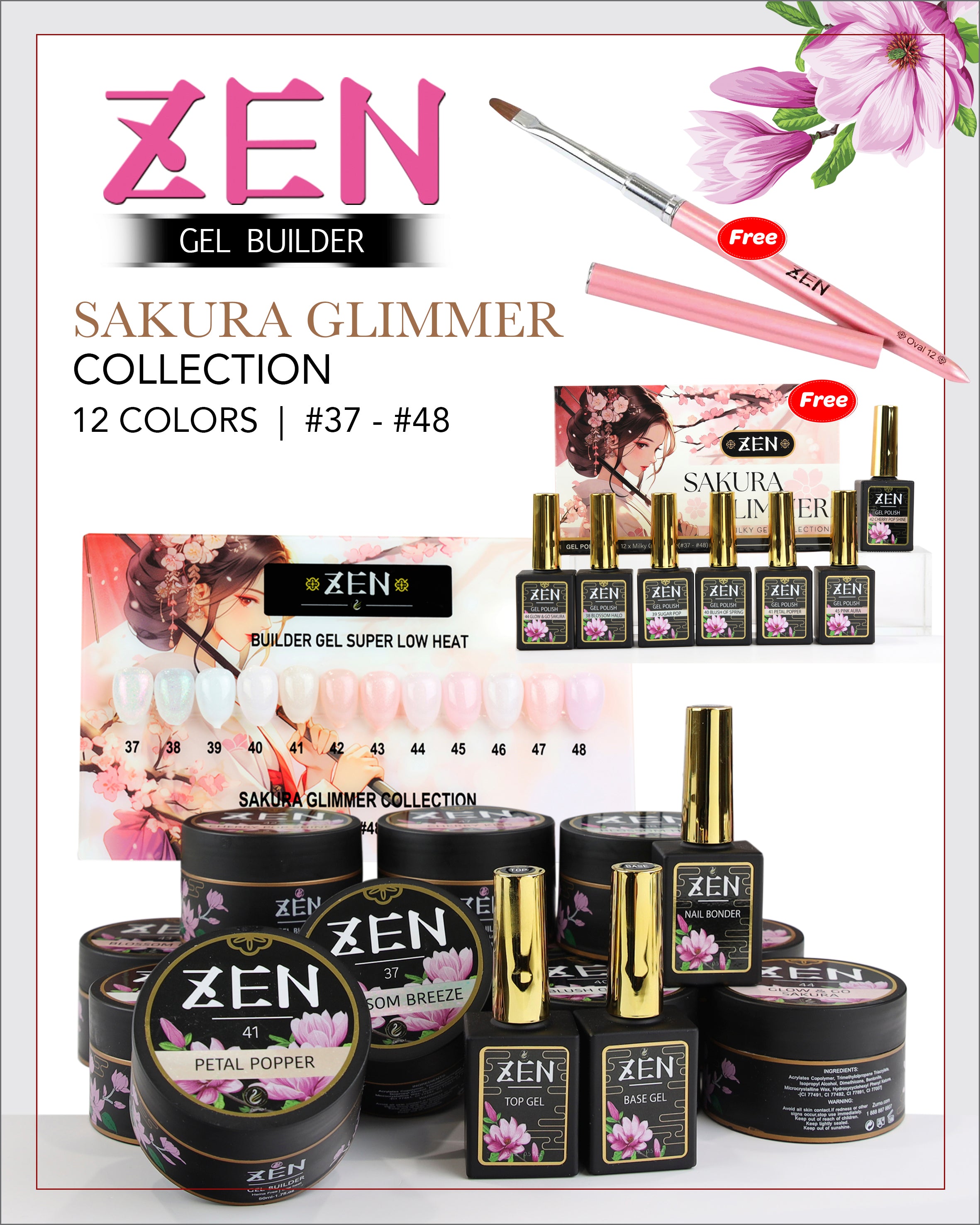 ZEN | Builder Gel Sakura Glimmer Collection 