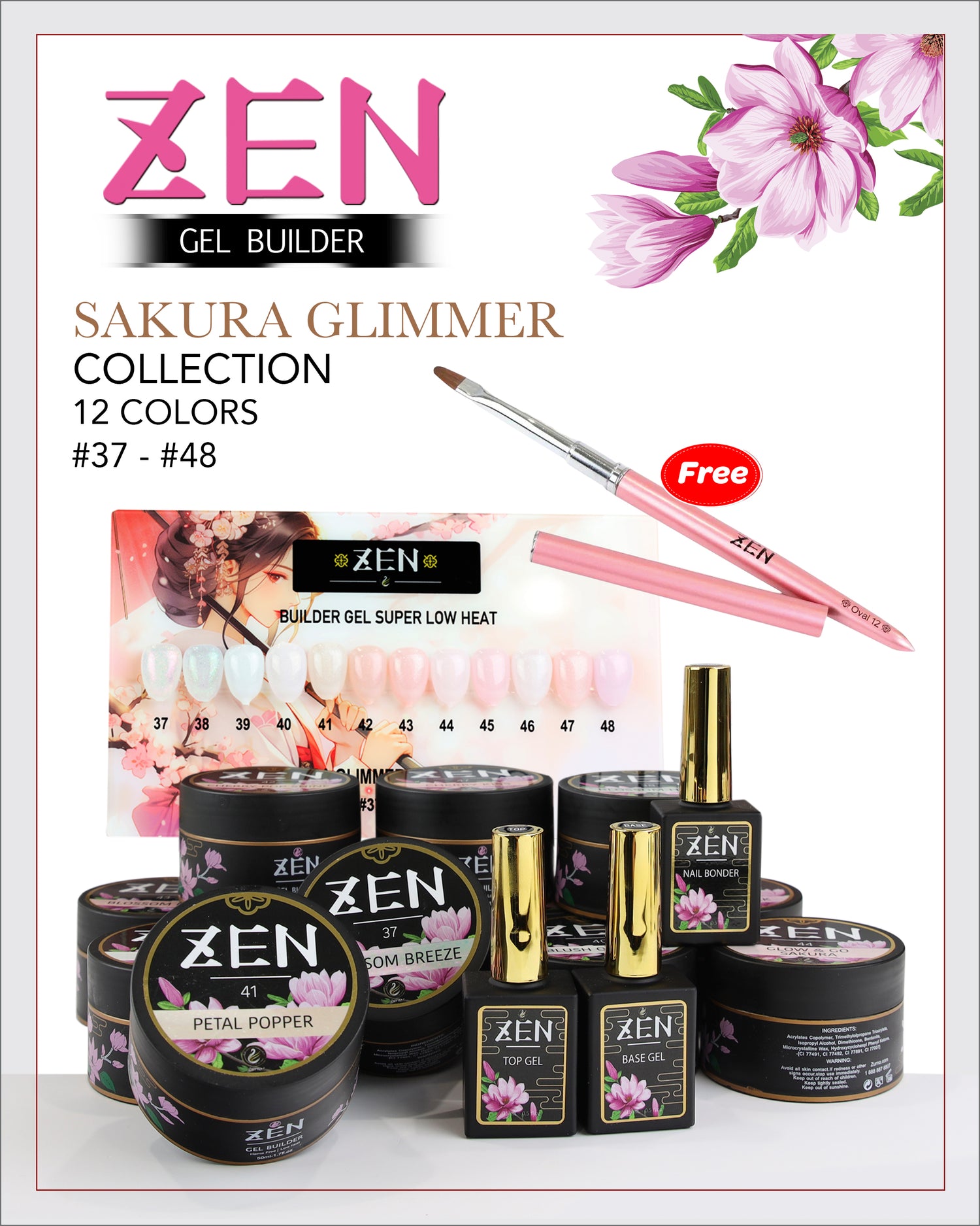 ZEN | Builder Gel Sakura Glimmer Collection 