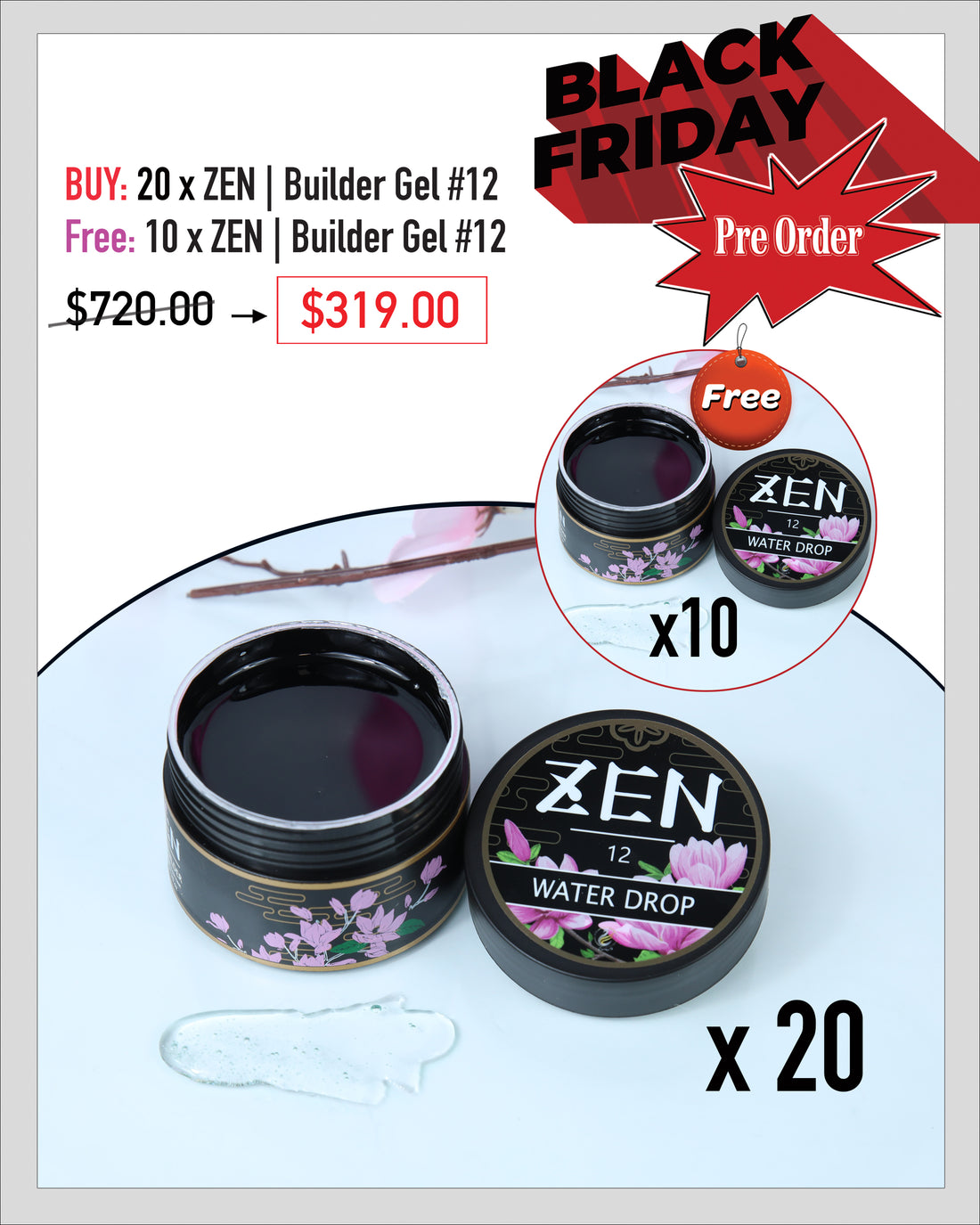 BLACK FRIDAY SALE - ZEN - Clear Gel Bundle